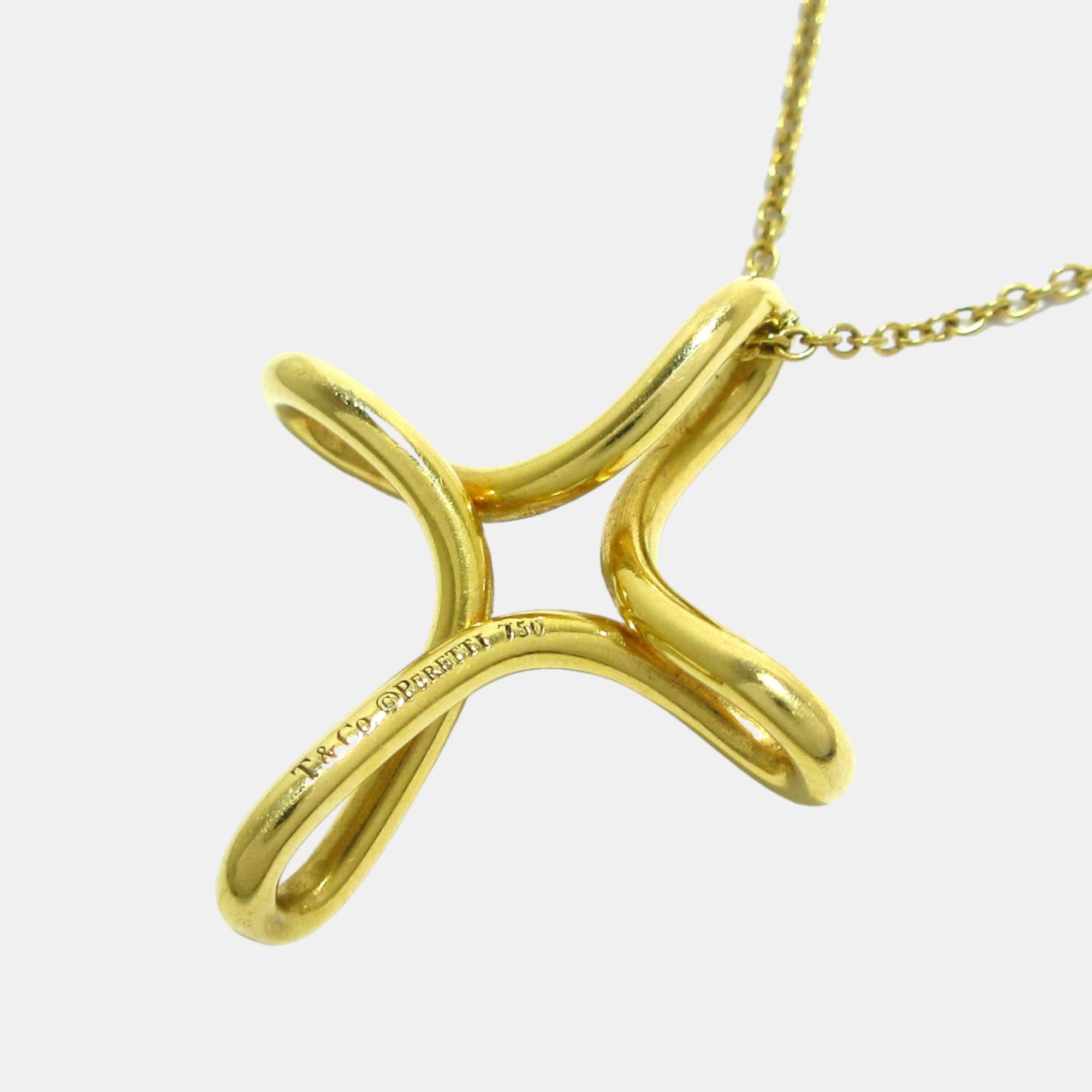 

Tiffany & Co Yellow Gold Open Cross Necklace