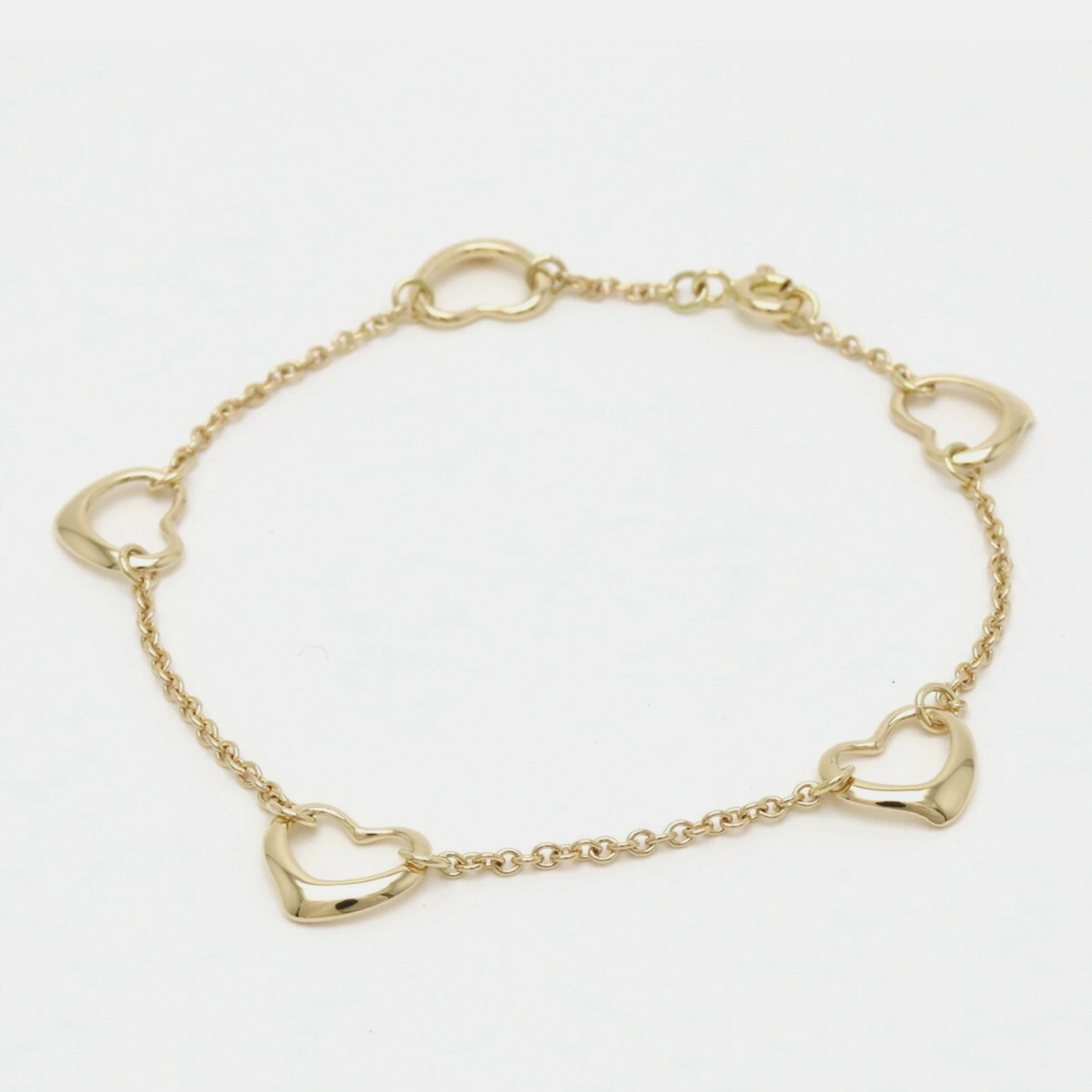 

Tiffany & Co. 18K Yellow Gold Elsa Peretti Open Heart Station Bracelet