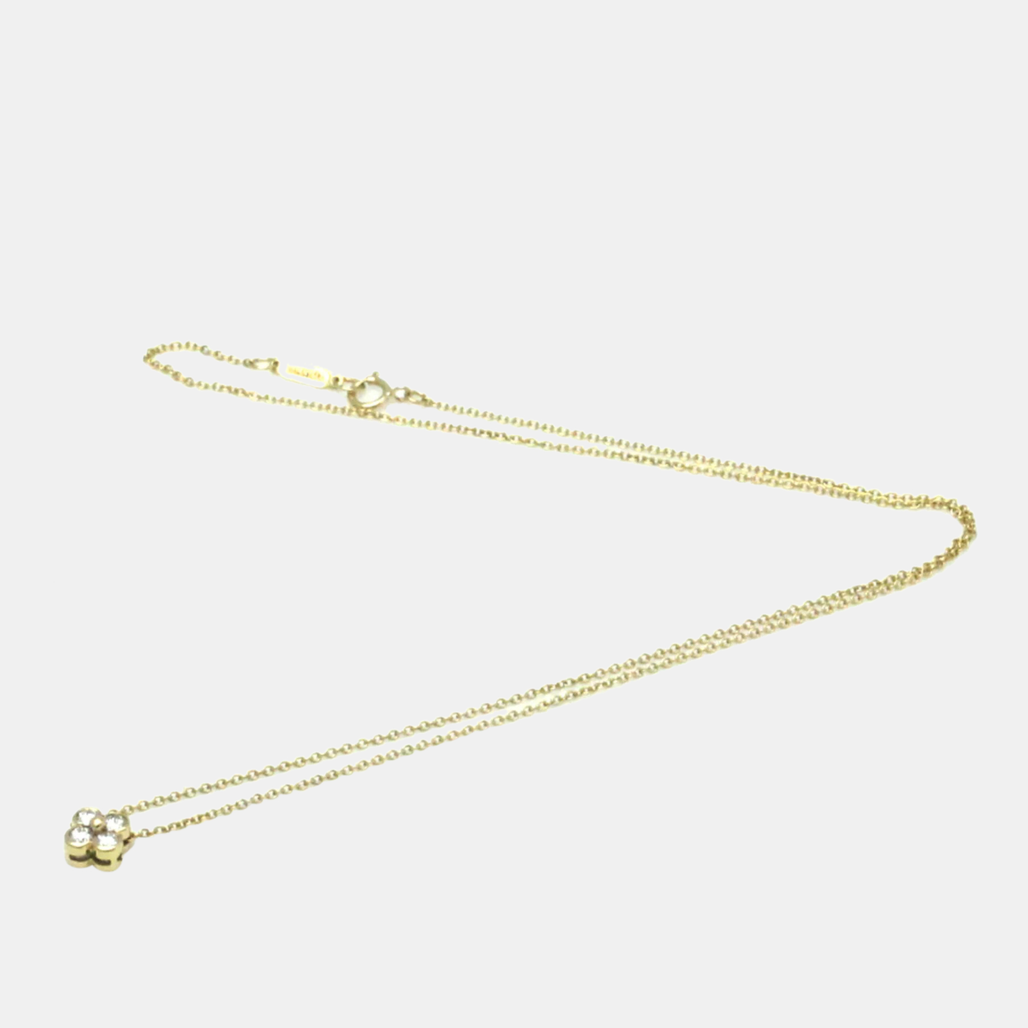 

Tiffany & Co. 18K Yellow Gold and Diamond Flower Pendant Necklace