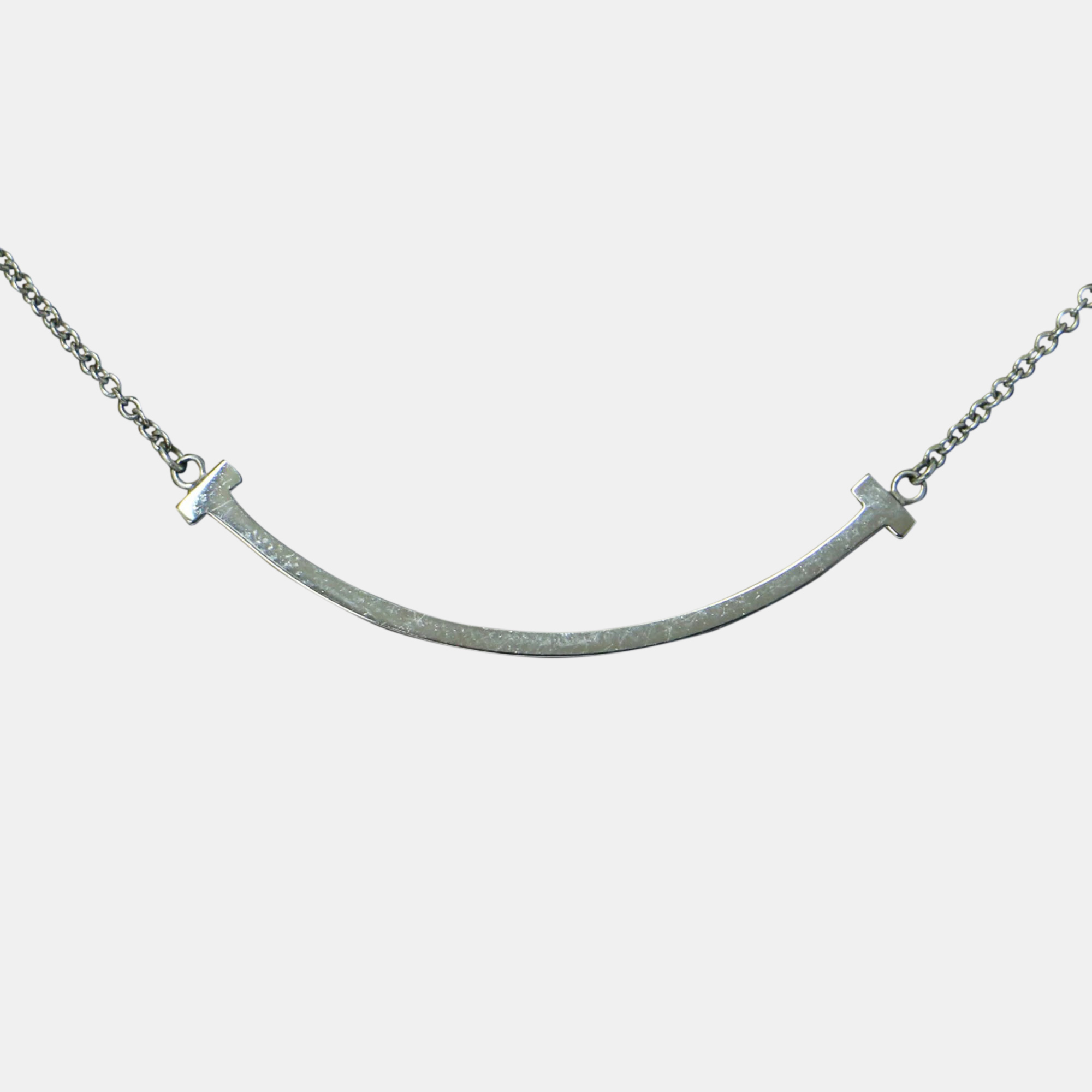 

Tiffany & Co. 18K White Gold T Smile Pendant Necklace