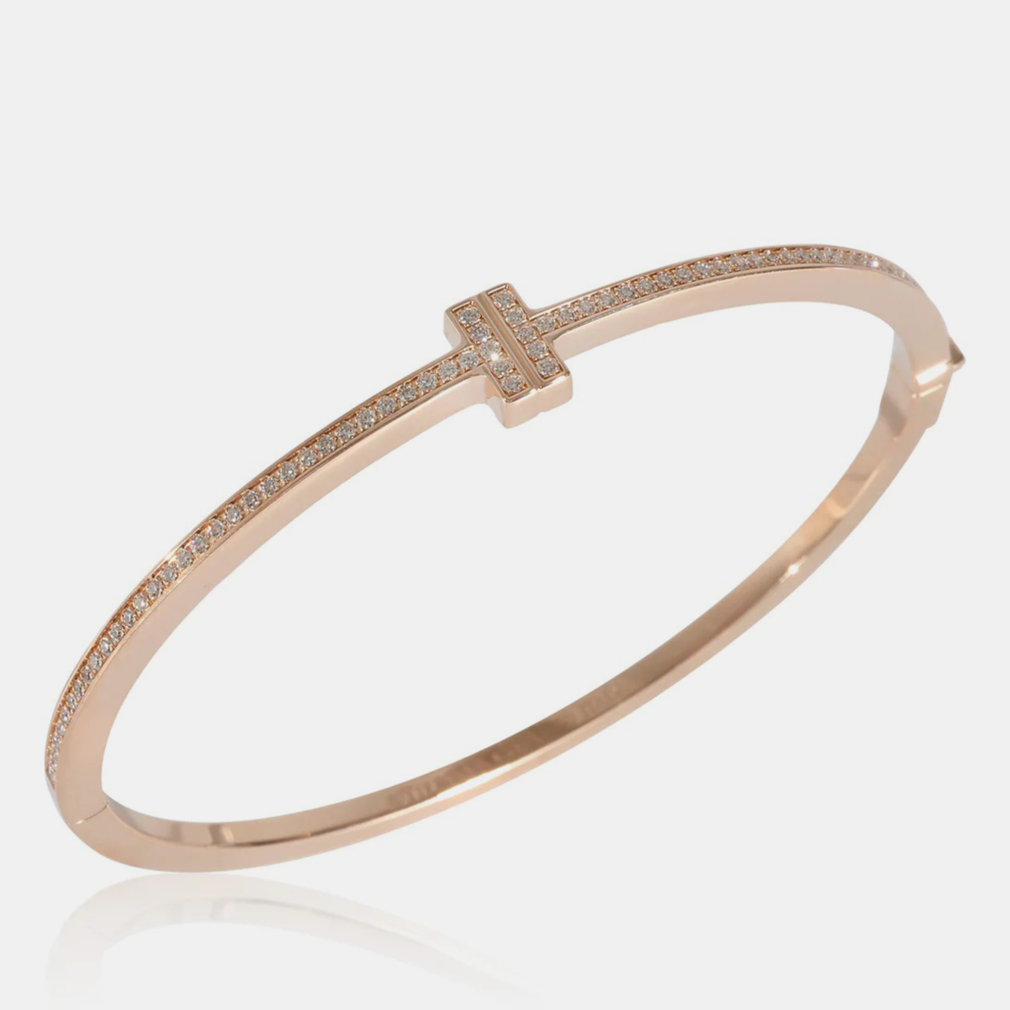 

Tiffany & Co. Tiffany T Hinged Bracelet in 18k Rose Gold 0.33 CTW