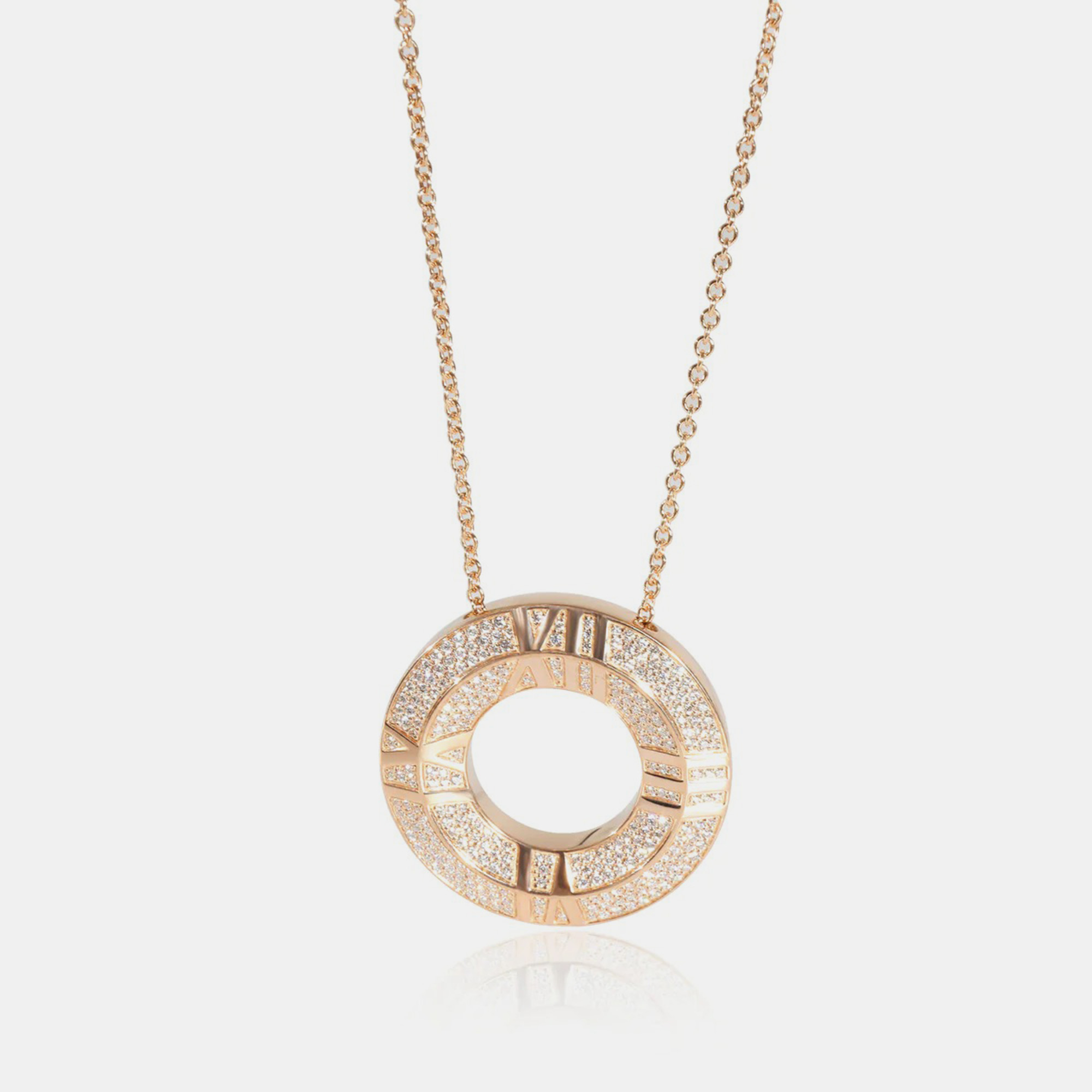 

Tiffany & Co. Atlas Pave Diamond Pendant in 18k Rose Gold 0.57 CTW