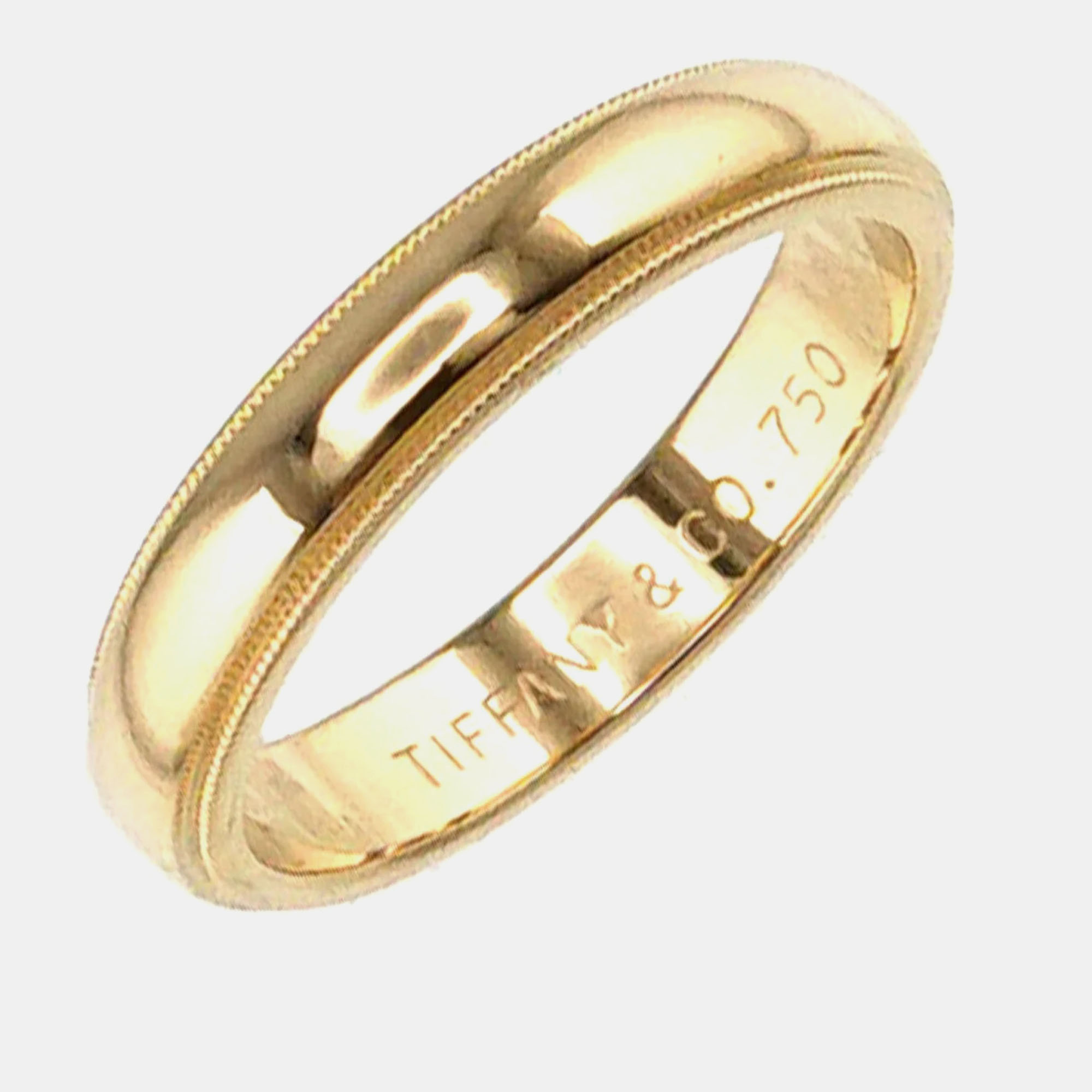 

Tiffany & Co. 18K Yellow Gold Milgrain Band Ring EU 57