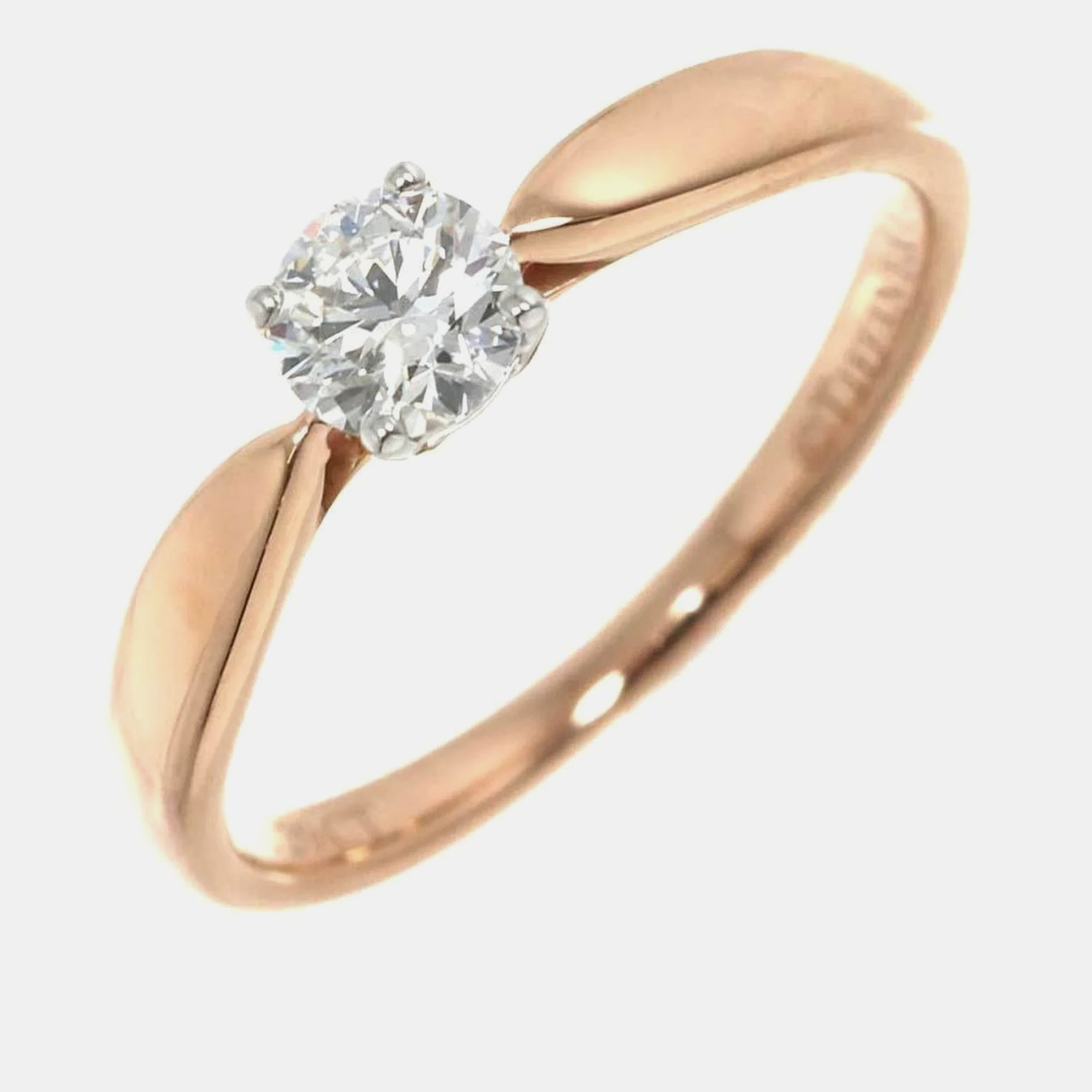 

Tiffany & Co. 18K Rose Gold and Diamond Solitaire Engagement Ring EU 48