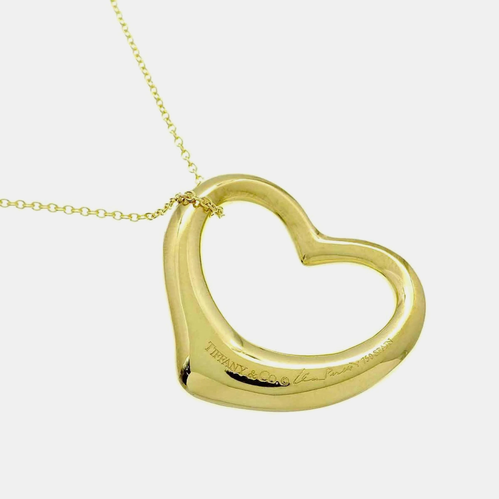 

Tiffany & Co. 18K Yellow Gold Open Heart Pendant Necklace