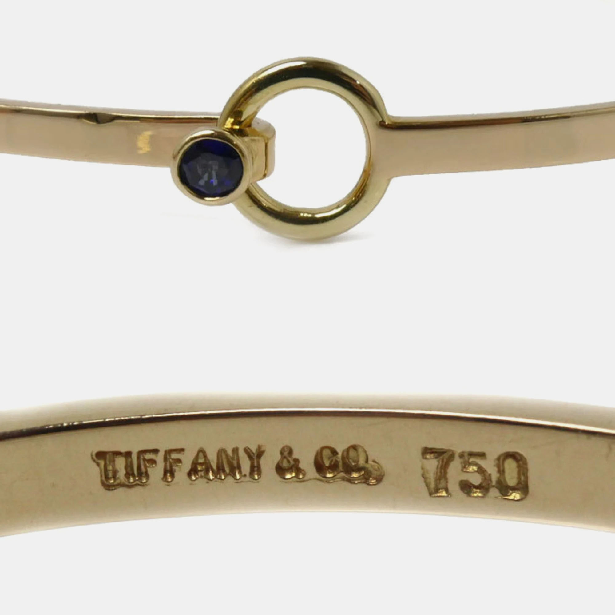 Tiffany & Co. 18K Yellow Gold Hook & Eye Bangle Bracelet Tiffany