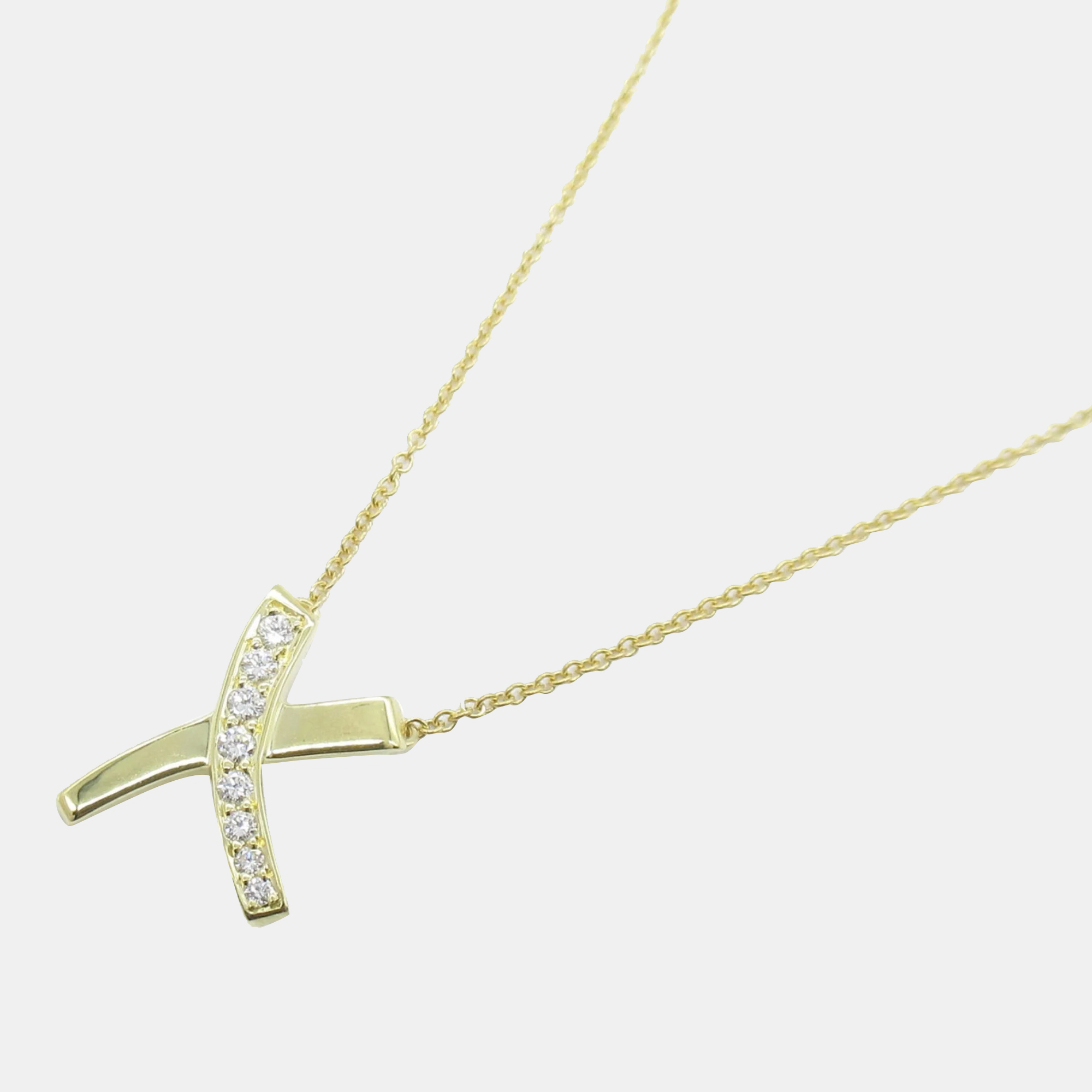 

Tiffany & Co. 18K Yellow Gold and Diamond Graffiti 'X' Pendant Necklace