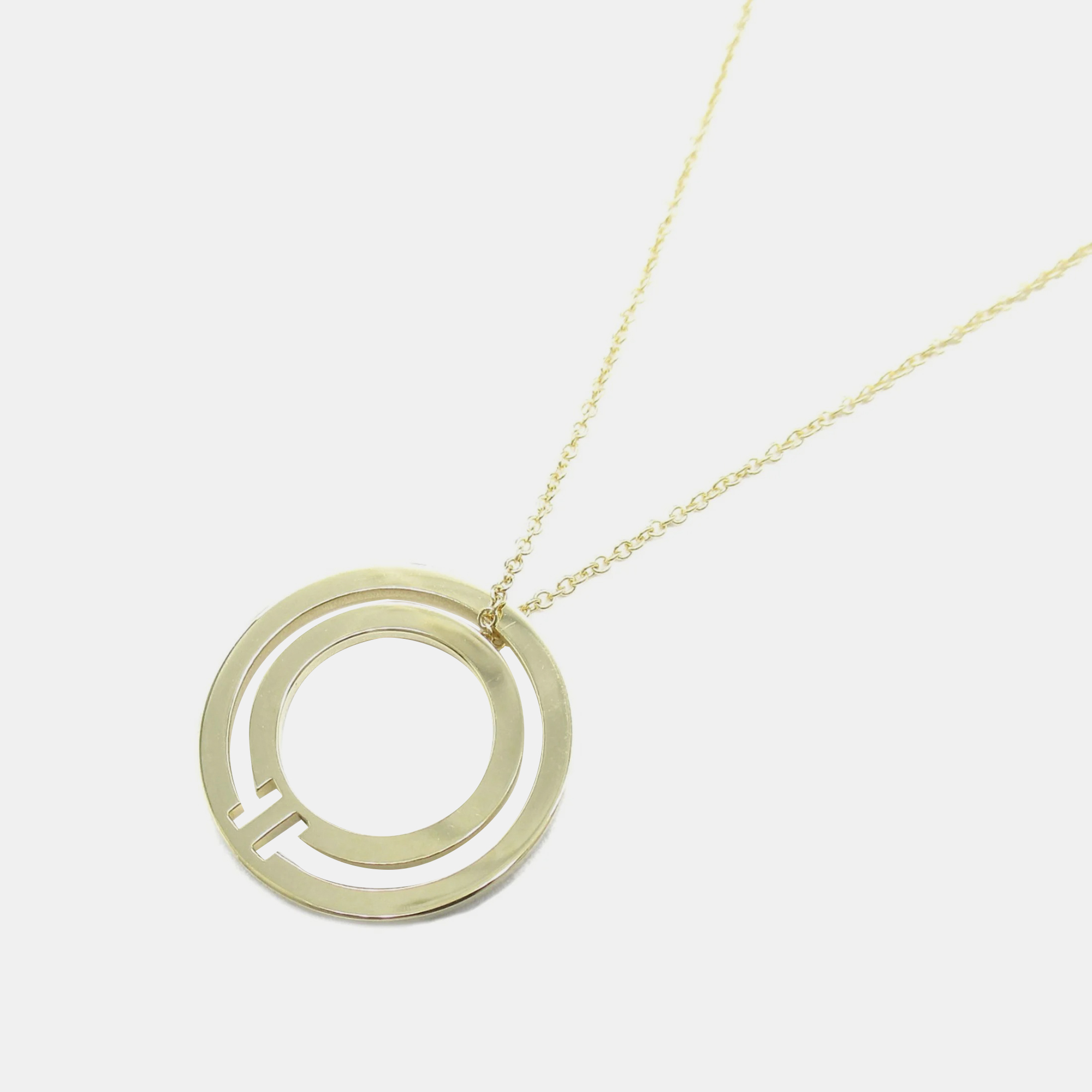 

Tiffany & Co. 18K Yellow Gold T Open Circle Pendant Necklace
