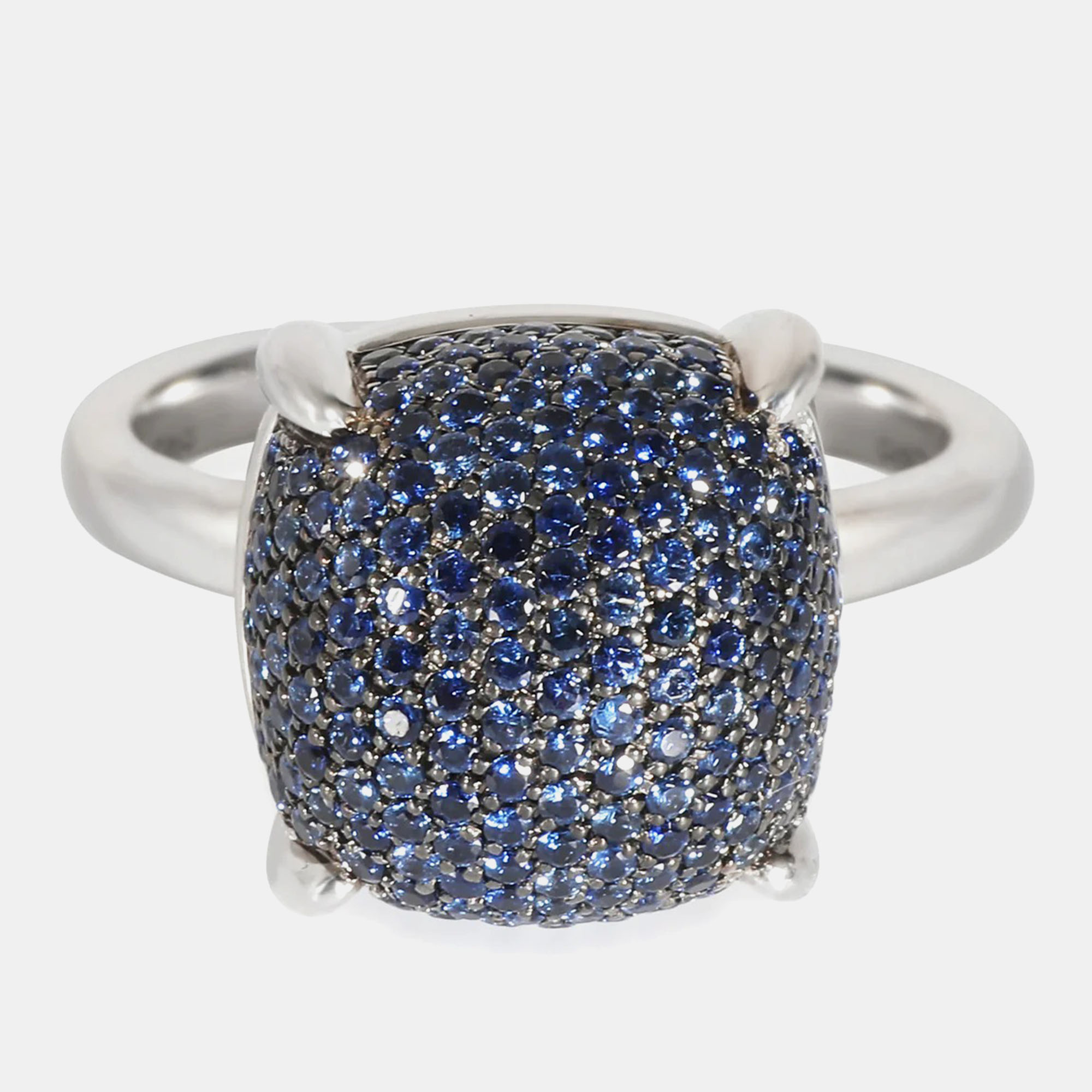 

Tiffany & Co. Paloma Picasso Sugar Stack Blue Sapphire Ring in 18k White Gold EU 48