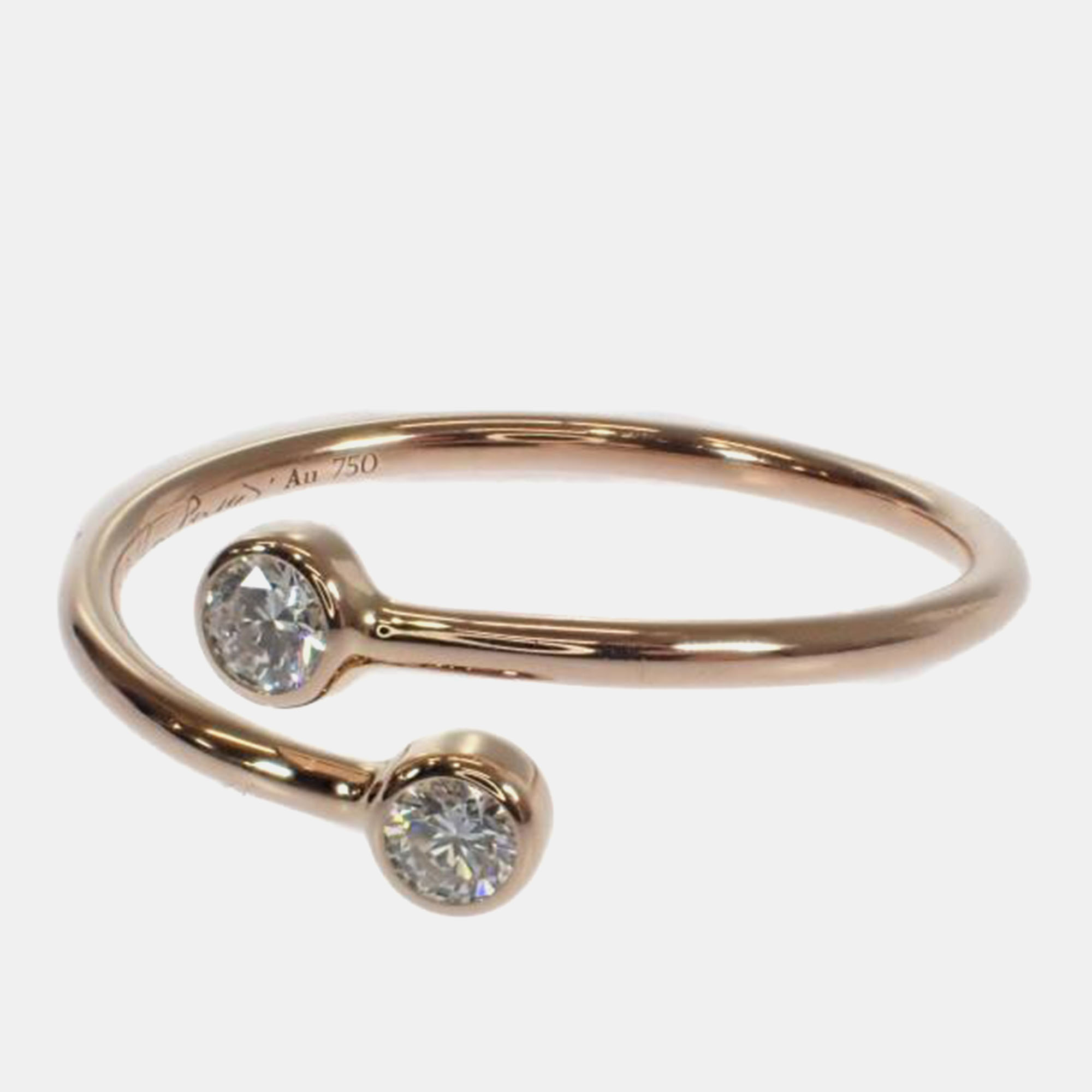 

Tiffany & Co. 18K Rose Gold and Diamond Elsa Peretti Hoop Ring EU 49