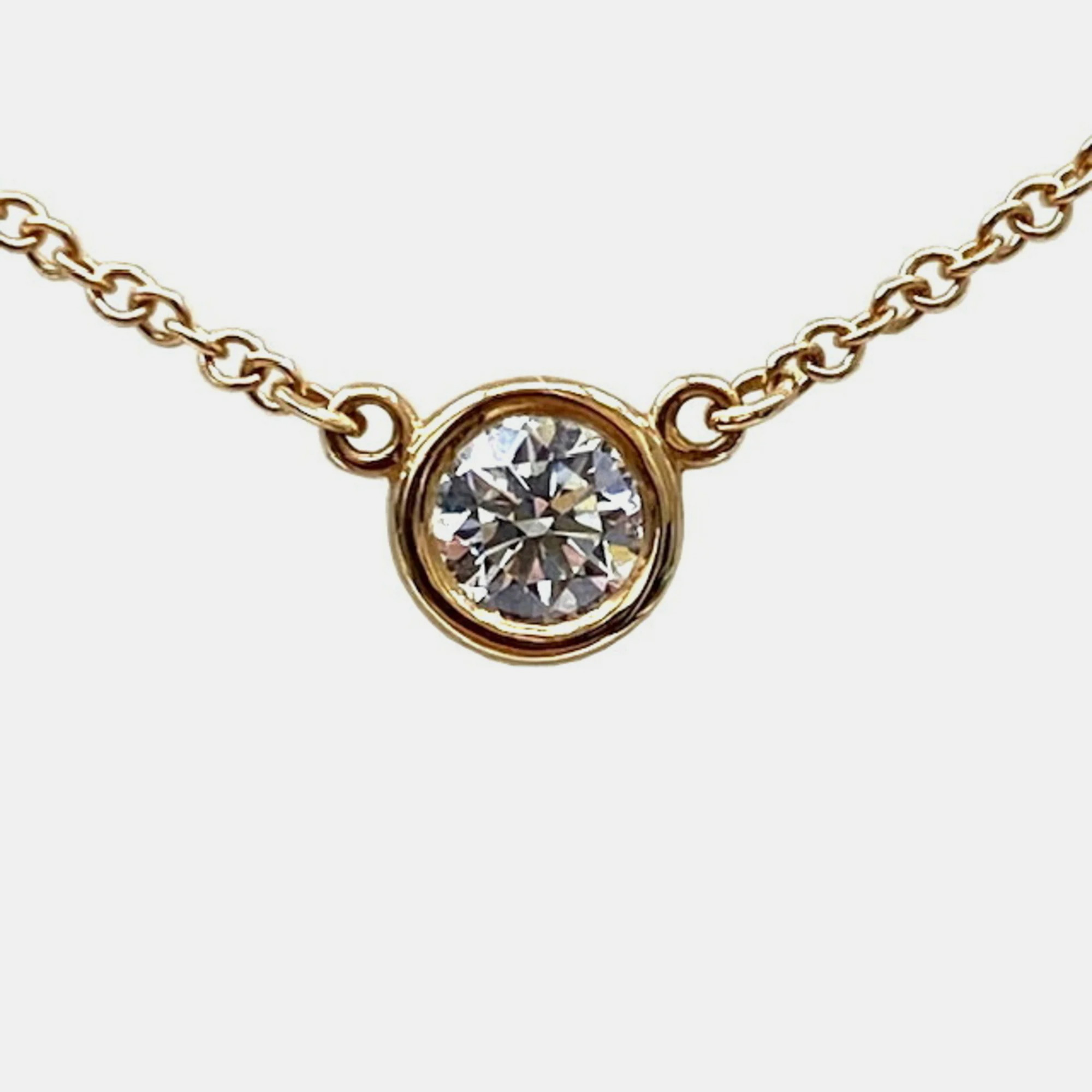 

Tiffany & Co. 18K Yellow Gold 0.23ct Diamond Elsa Peretti Diamonds By The Yard Pendant Necklace