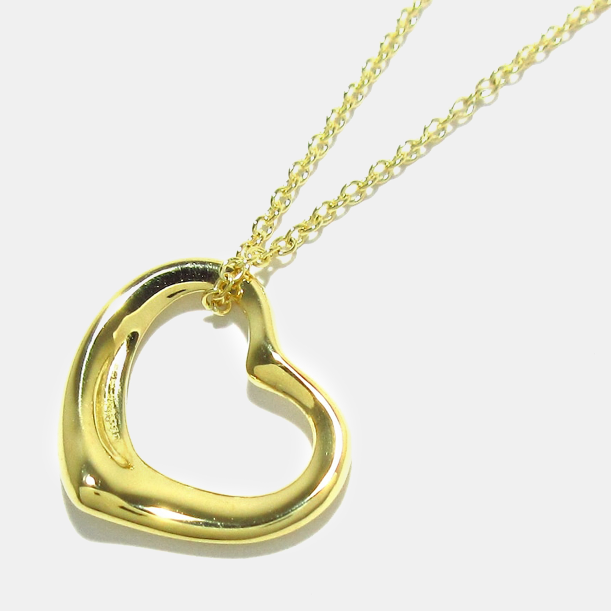 Tiffany & Co 18K Yellow Gold Open Heart Necklace