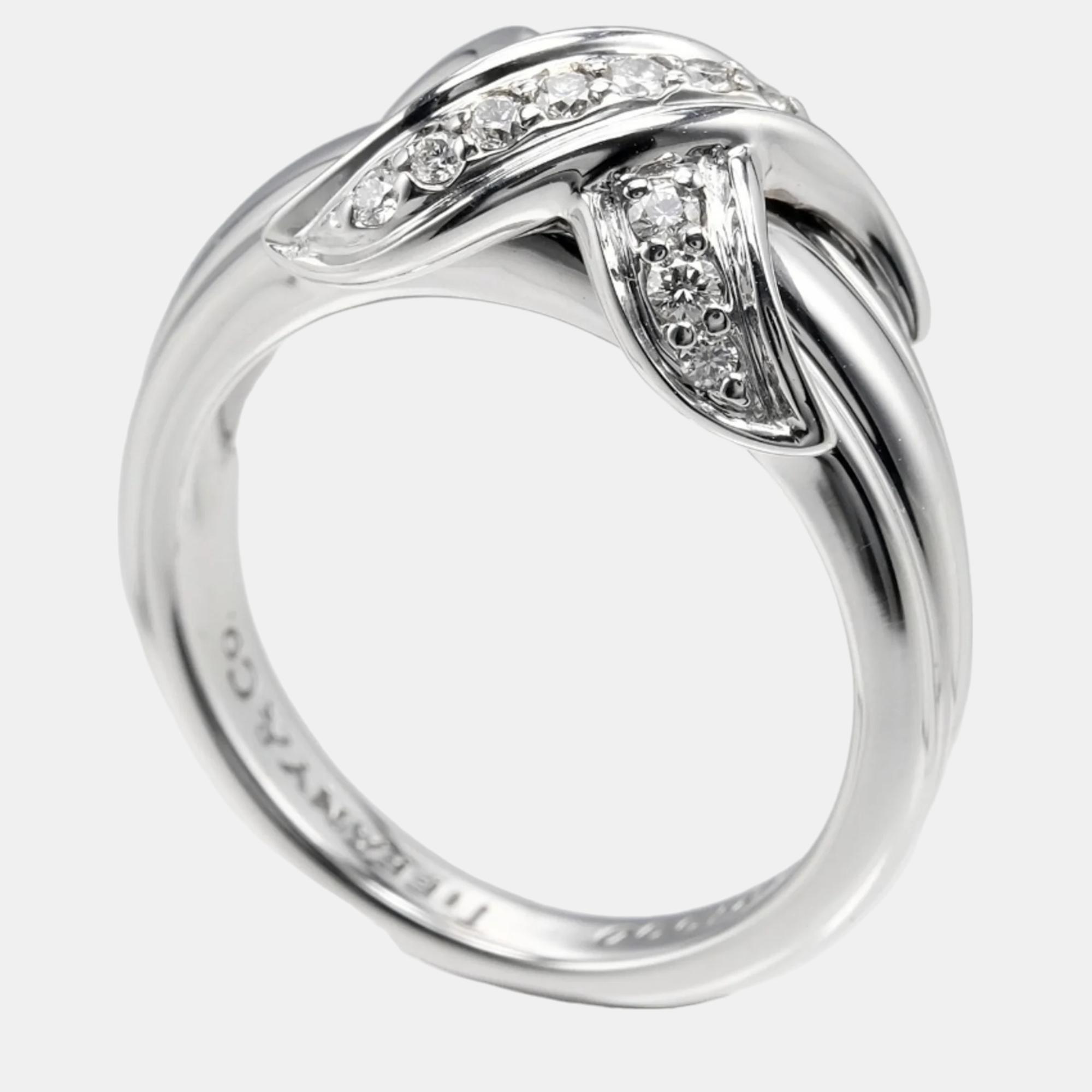 

TIFFANY & CO. 18k White Gold And Diamond Signature X Ring