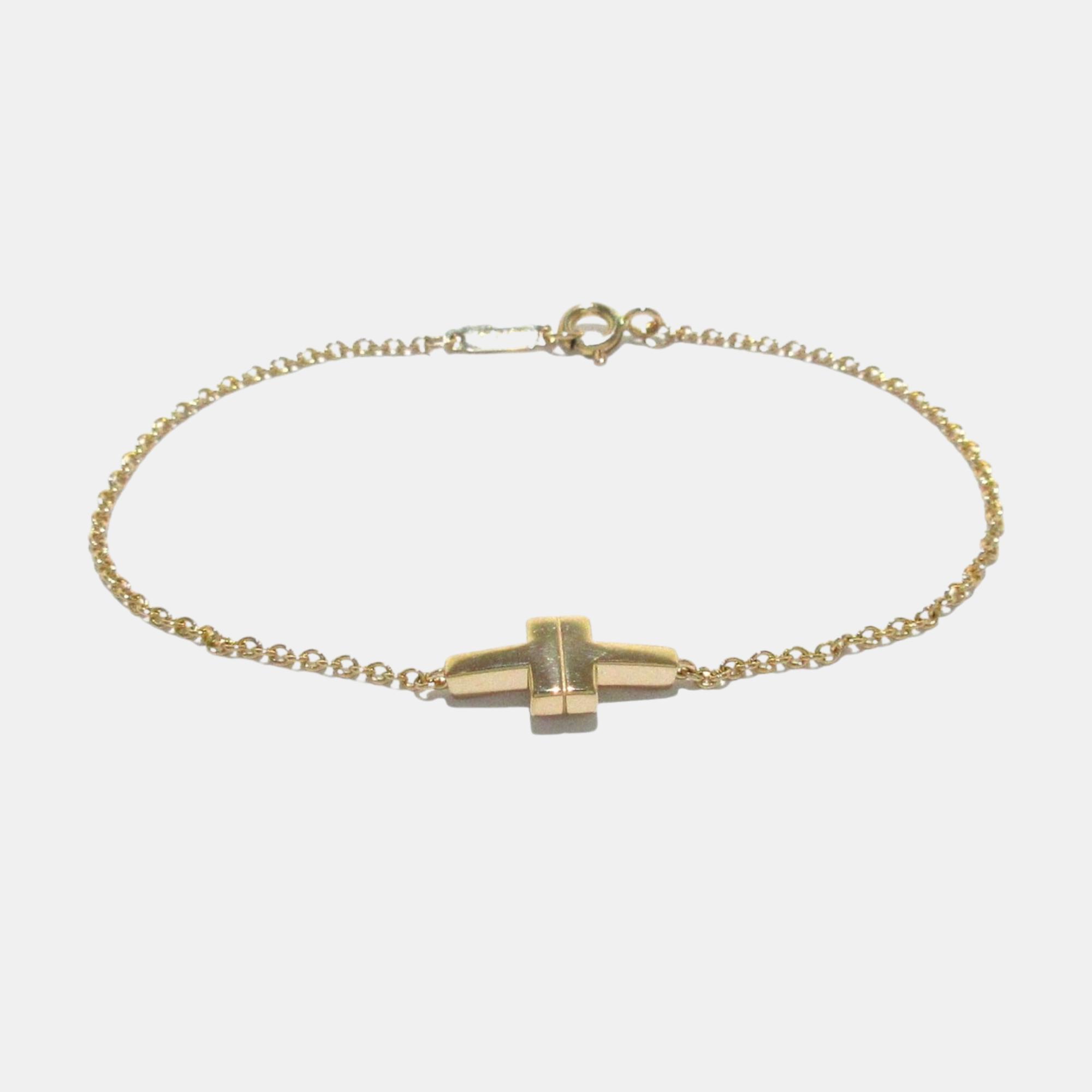 

Tiffany & Co 18K Yellow Gold T Station Bracelet