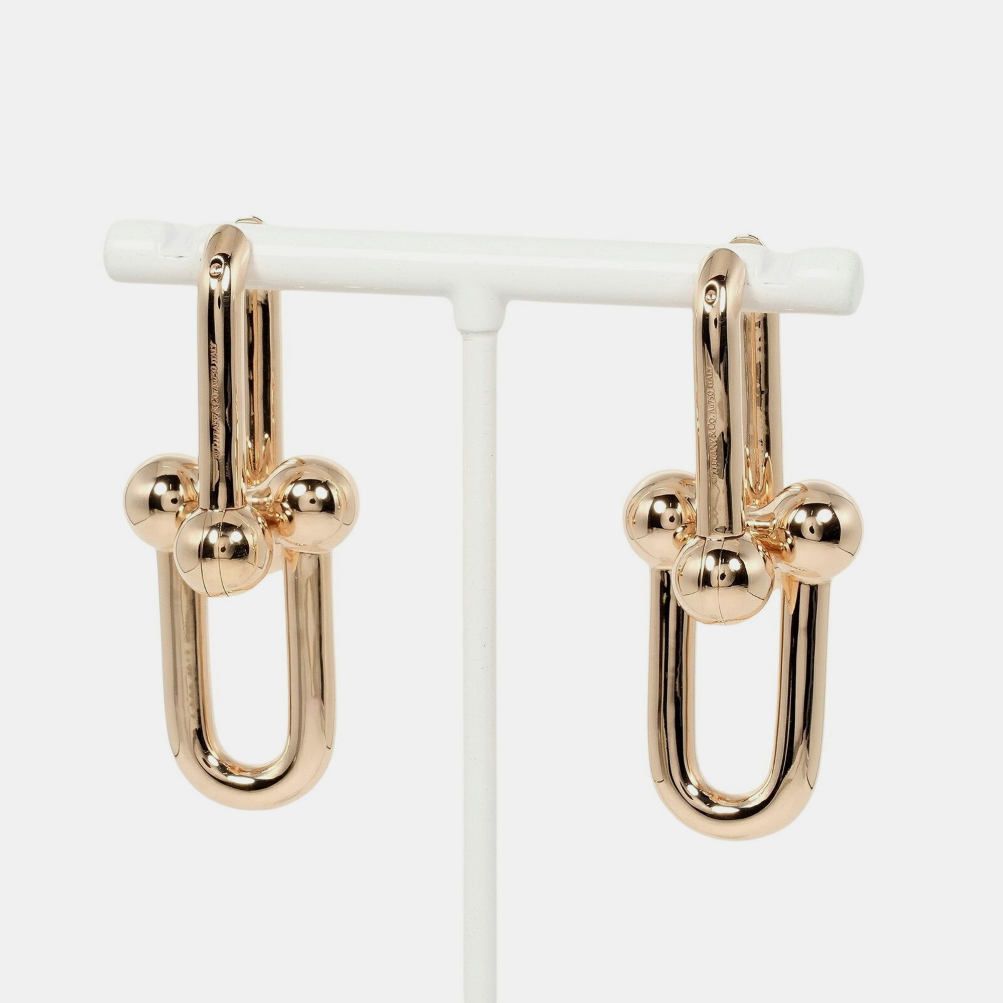 

Tiffany & Co. 18K Rose Gold Hardware Extra Large Link Drop Earrings