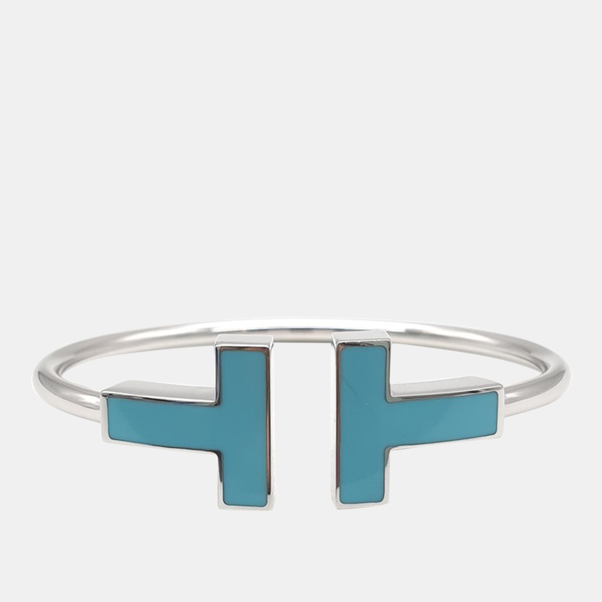 

Tiffany & Co. White Gold Turquoise Wide Wire Bracelet