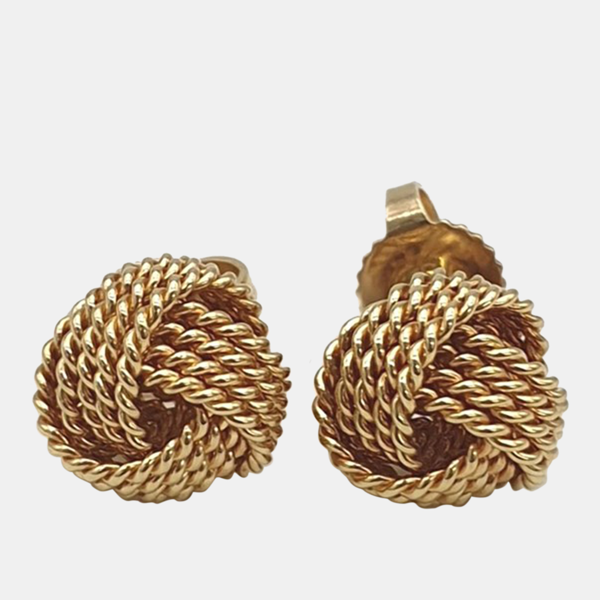 

Tiffany & Co. yellow gold Somerset Mesh Hoop Earrings