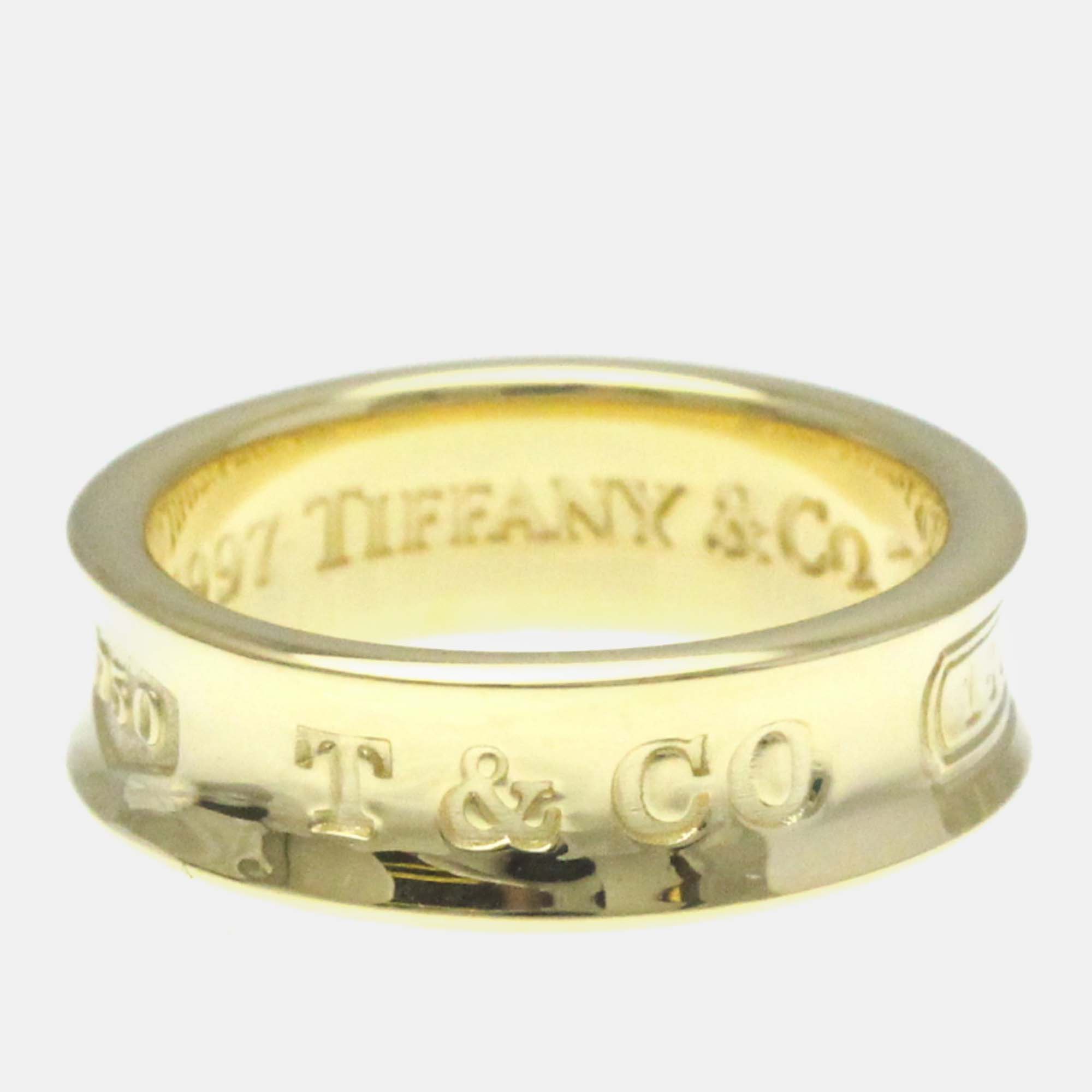 Pre-owned Tiffany & Co 18k Yellow Gold 1837 Band Ring Eu 51