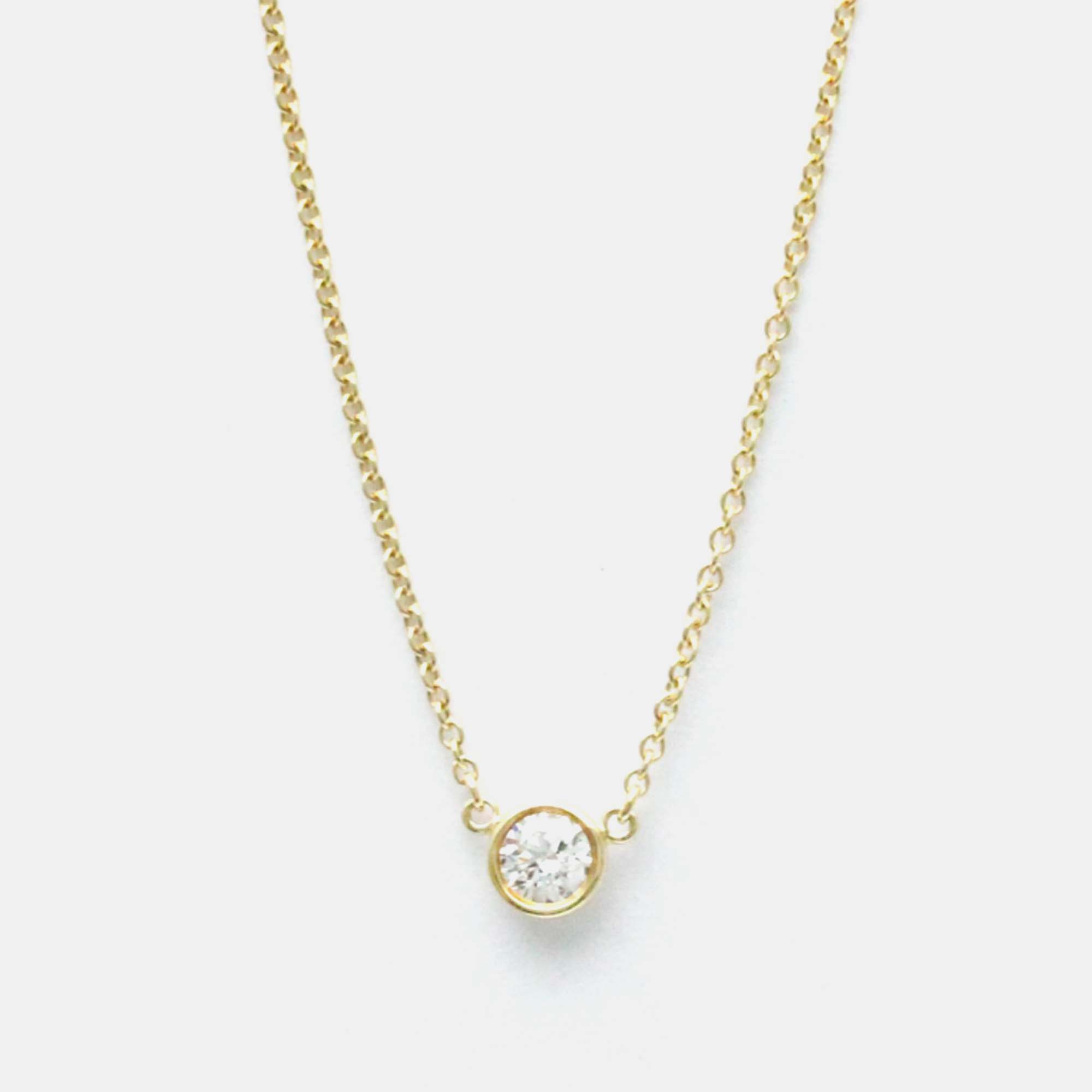 Pre-owned Tiffany & Co 18k Yellow Gold And Diamond Tiffany Diamonds By The Yard Pendant Necklace