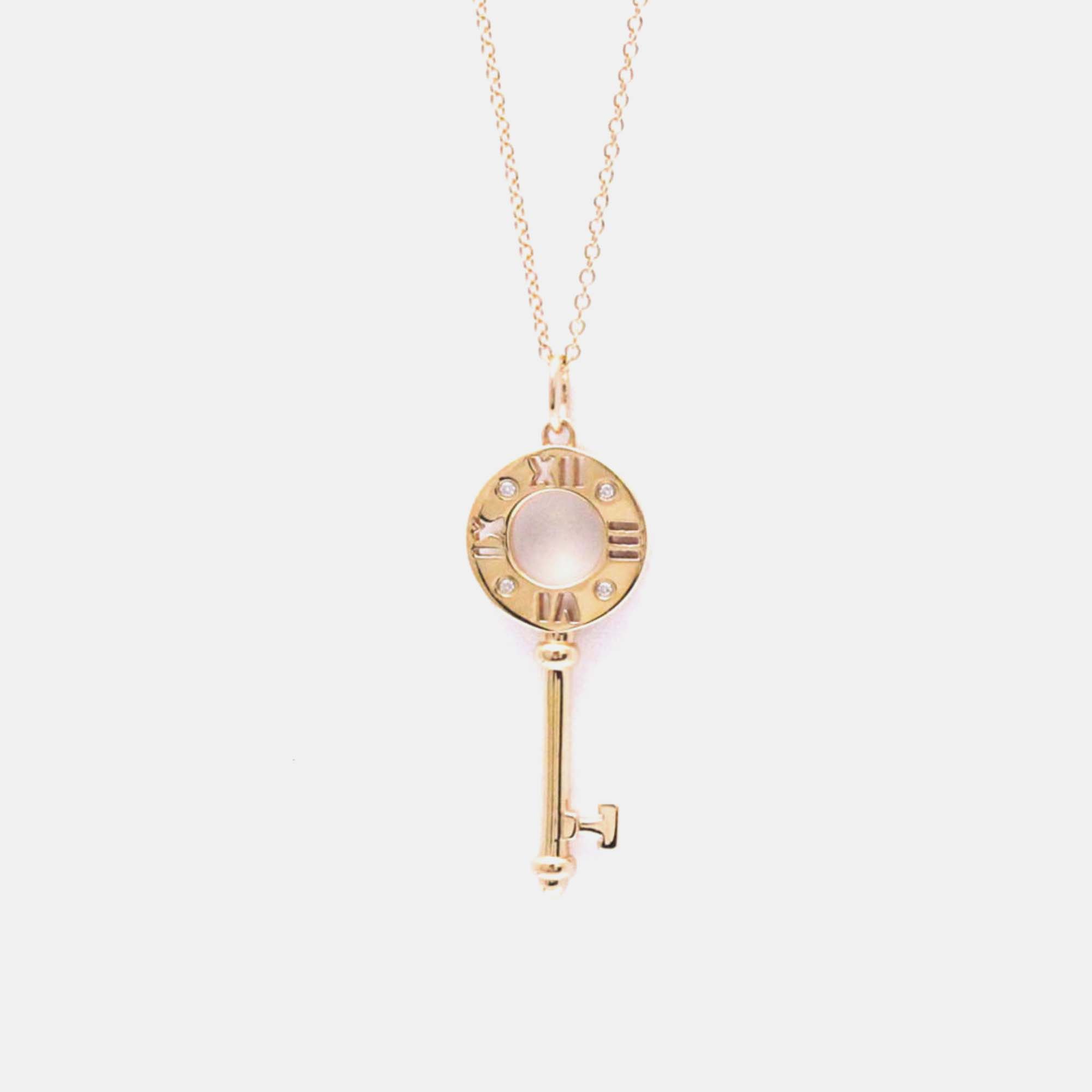

Tiffany & Co. 18K Rose Gold and Diamond Atlas Key Pendant Necklace