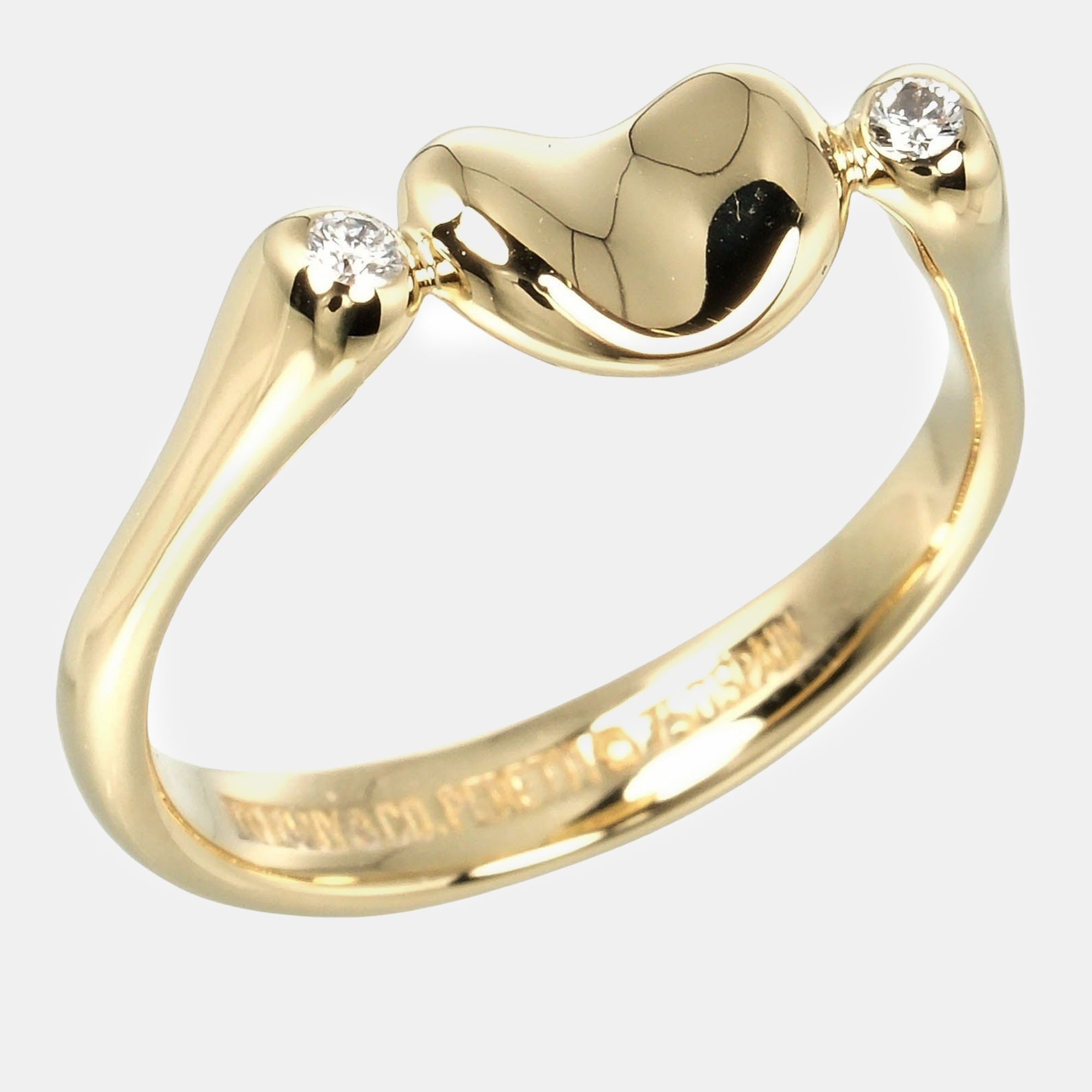 

Tiffany & Co. 18K Yellow Gold and Diamond Bean Cocktail Ring