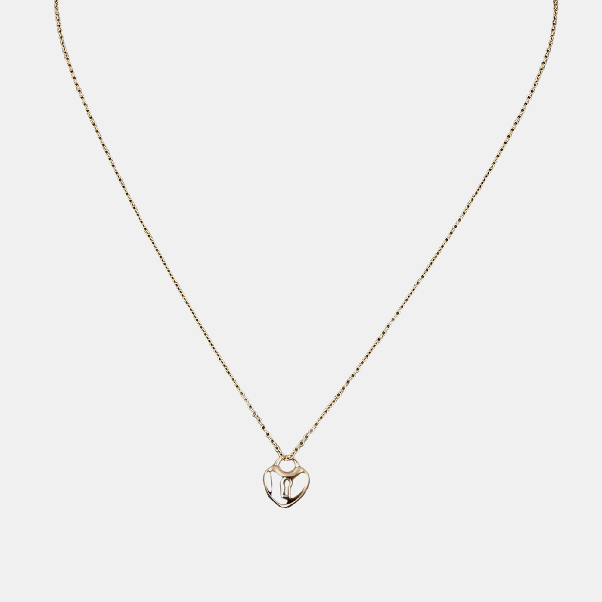 

Tiffany & Co. 18K Rose Gold Heart Lock Pendant Necklace