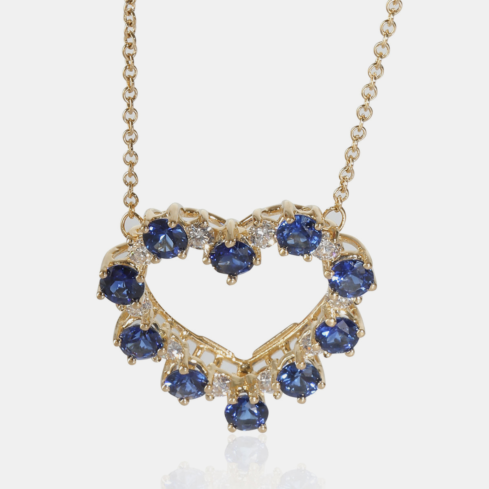

Tiffany & Co. 18K Yellow Gold Vintage Sapphire Diamond Fashion Pendant Necklace