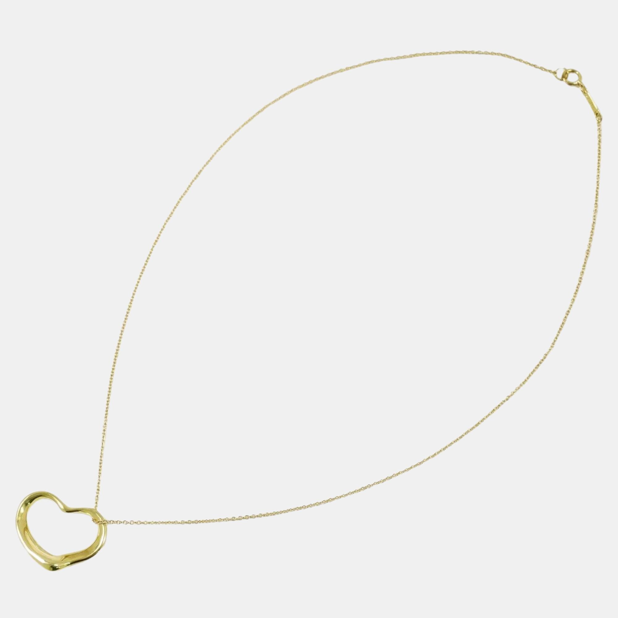 

Tiffany & Co. 18K Yellow Gold Open Heart Pendant Necklace