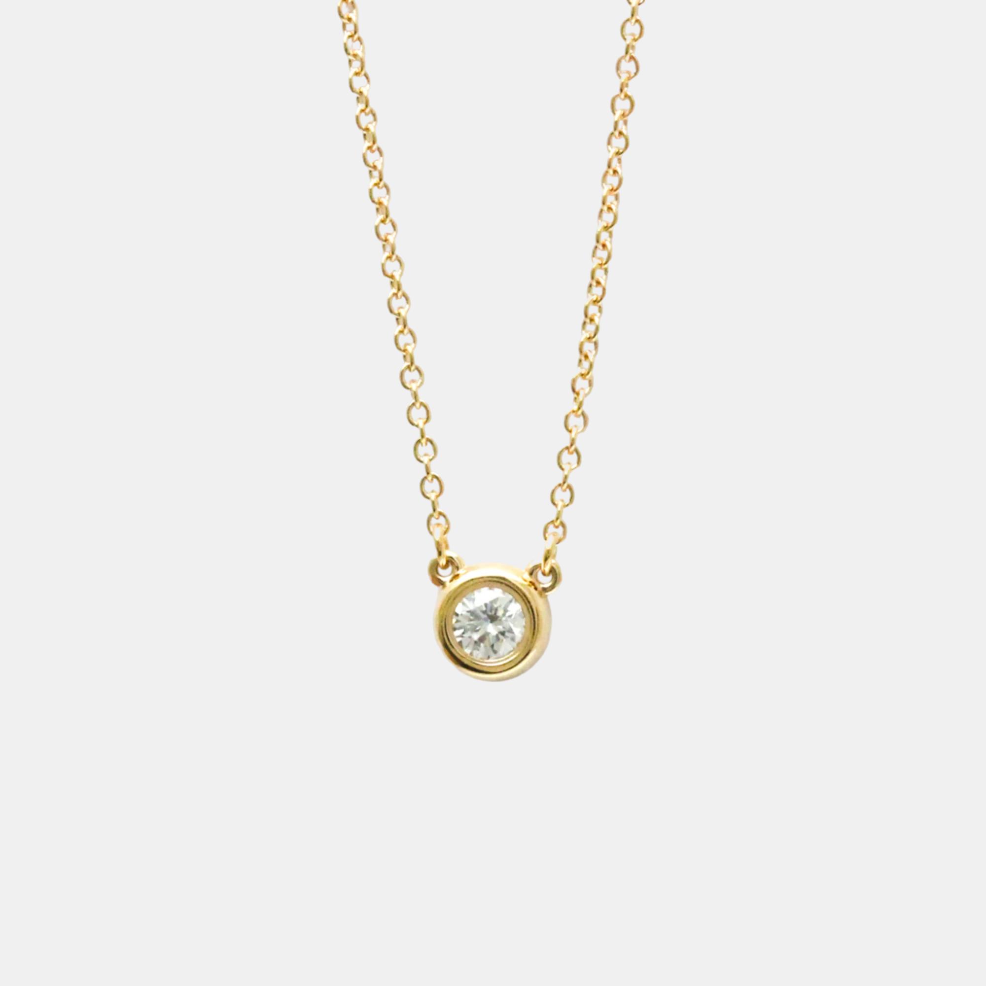 

Tiffany & Co. 18K Rose Gold and Diamond Elsa Peretti Diamonds by the Yard Pendant Necklace