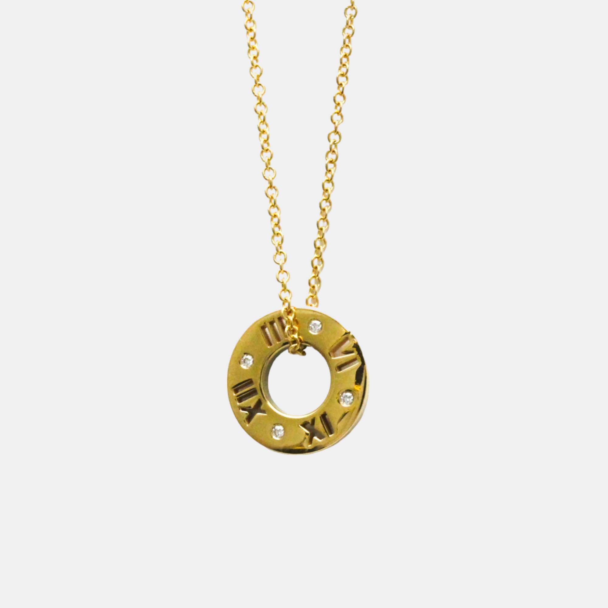 

Tiffany & Co. 18k Yellow Gold and Diamond Atlas Pendant Necklace