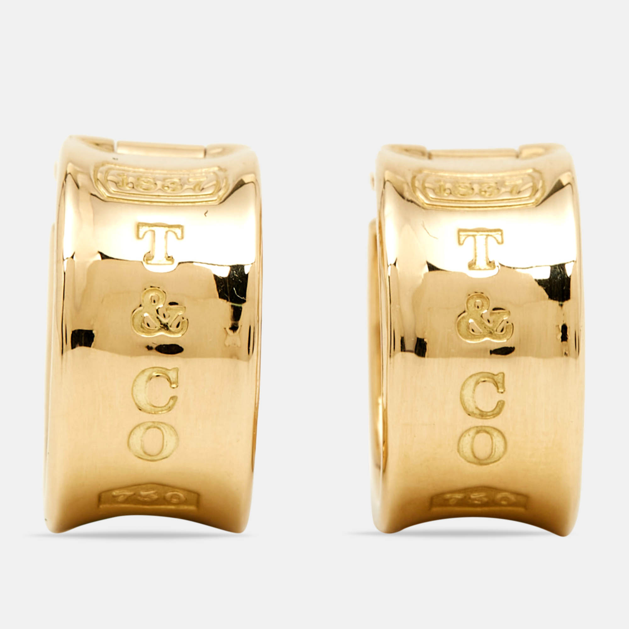 Pre-owned Tiffany & Co Tiffany 1837 18k Yellow Gold Earrings