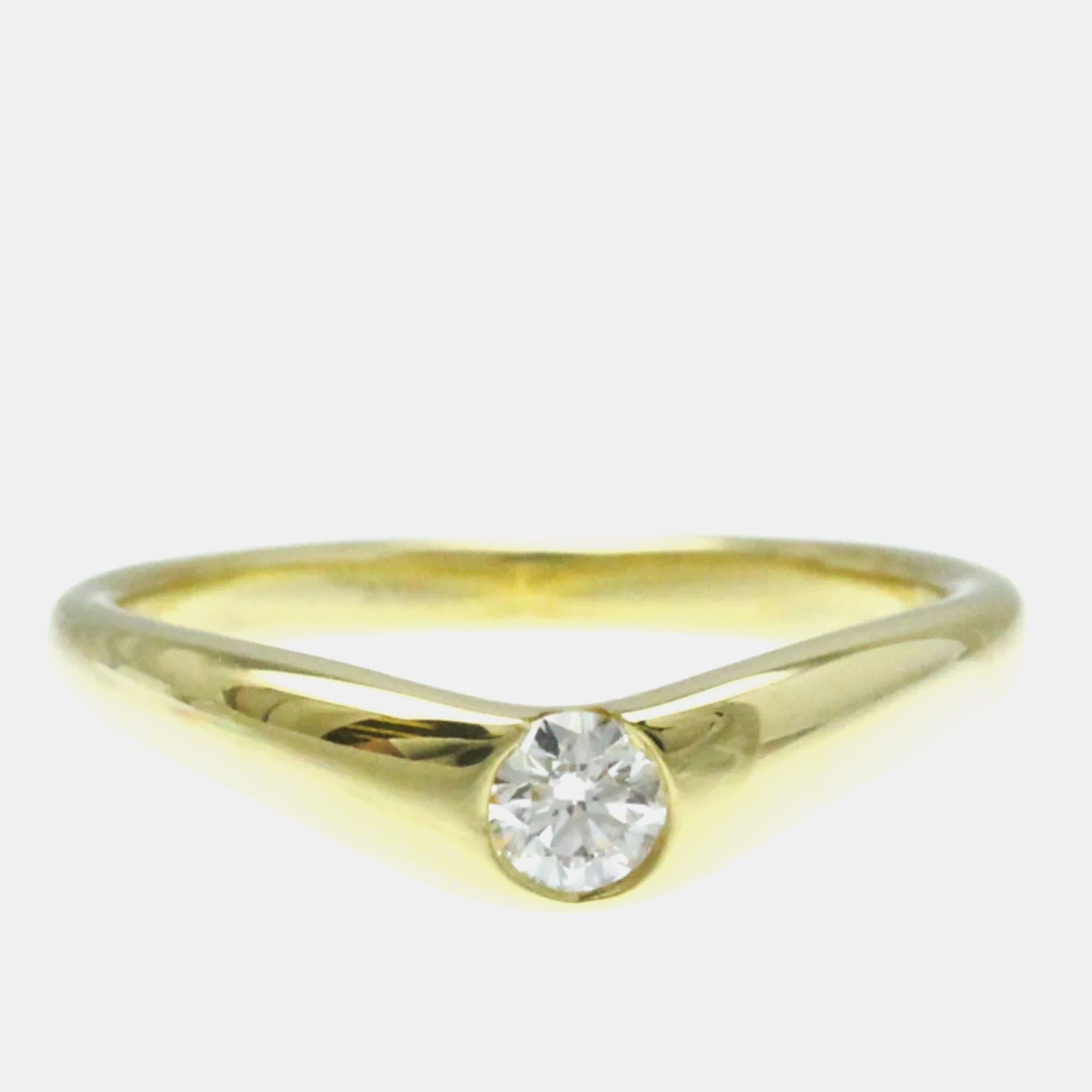 

Tiffany & Co. 18K Yellow Gold and Diamond Elsa Peretti Curved Band Ring EU 52