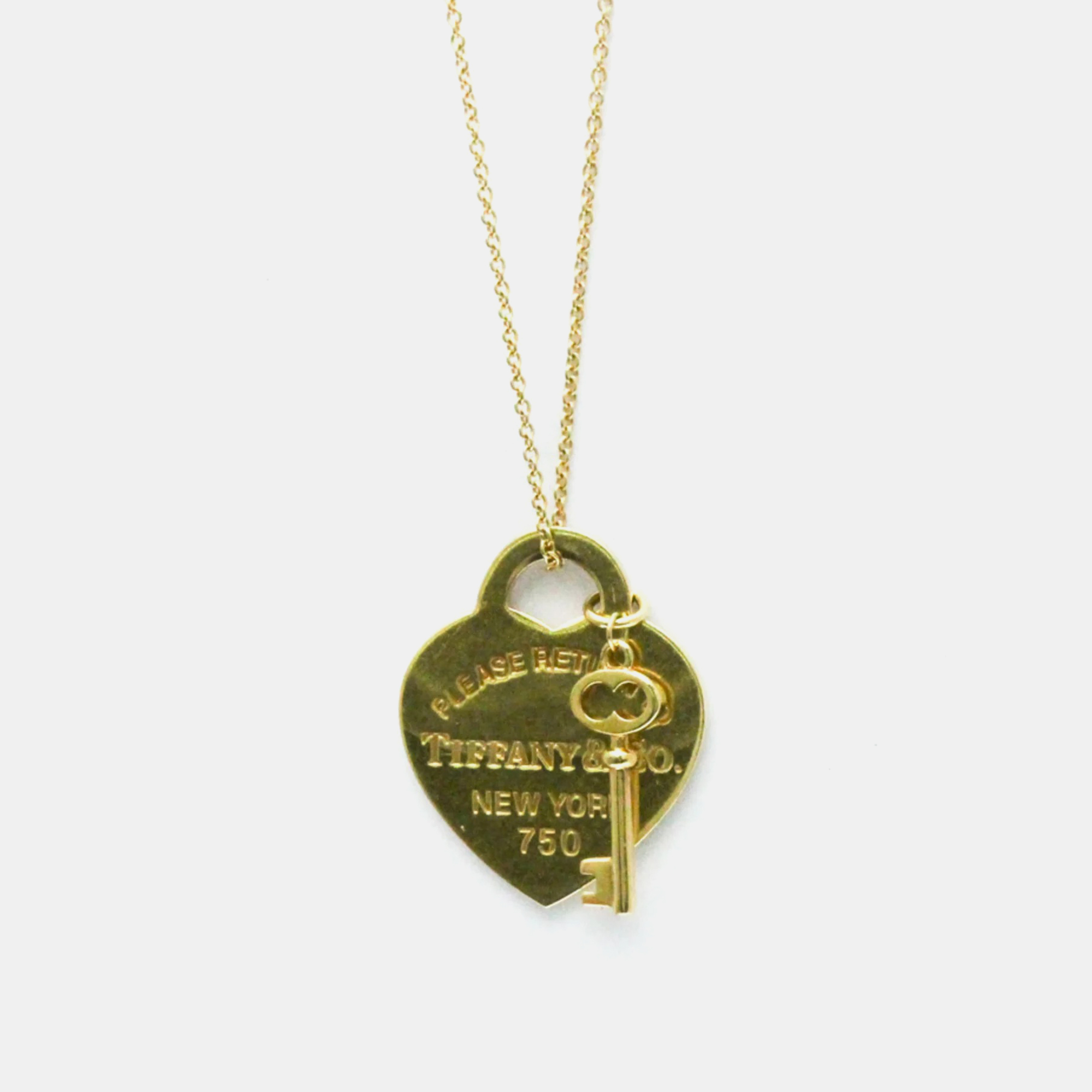 

Tiffany & Co. 18K Yellow Gold "Return to Tiffany" Heart and Key Pendant Necklace