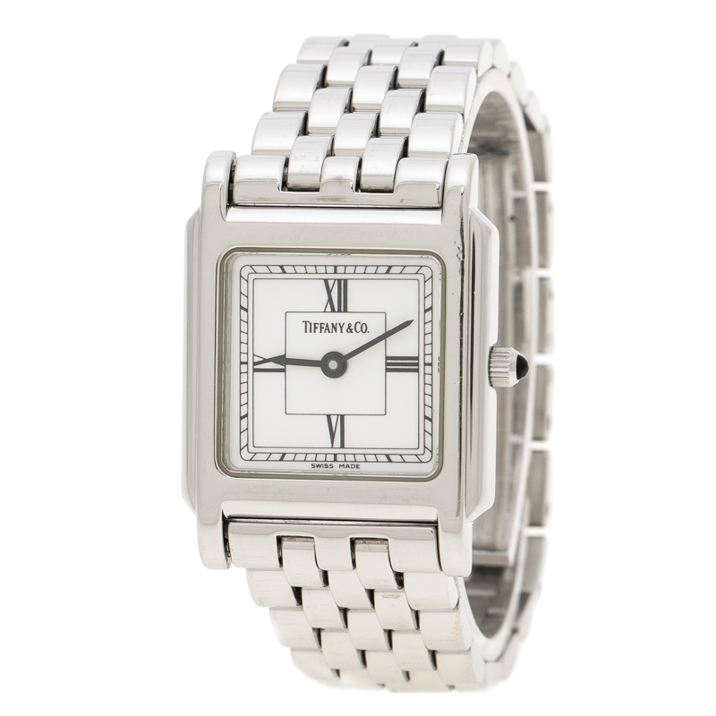 Tiffany & Co. White Stainless Steel Classic Women's Wristwatch 23 mm