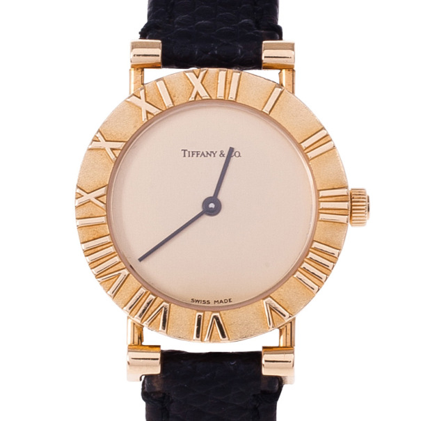 Pre Owned Tiffany & Co. Gold 18k Gold Atlas Women's Wristwatch 30MM