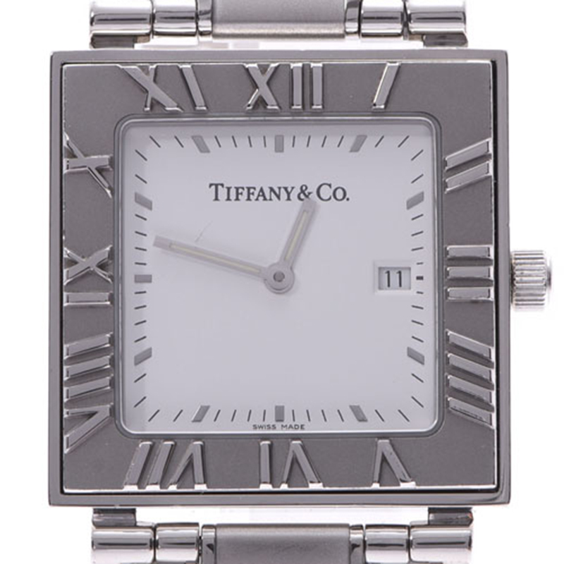 

Tiffany & Co. White Stainless Steel Atlas Square Women's Wristwatch