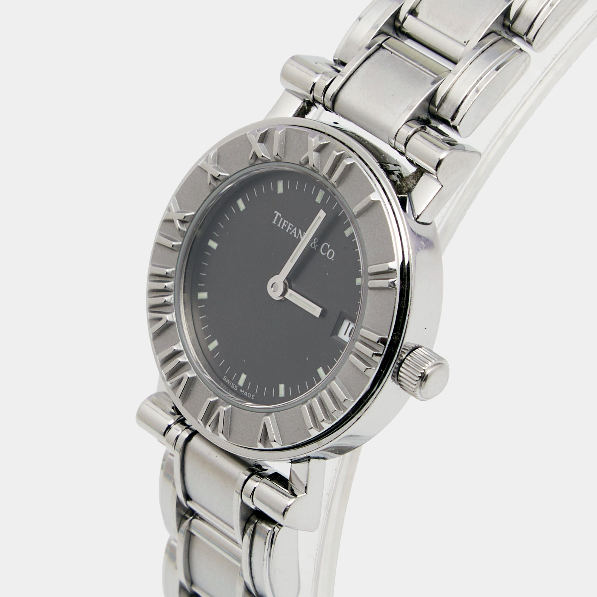 

Tiffany & Co. Grey Stainless Steel Atlas Women's Wristwatch, Silver