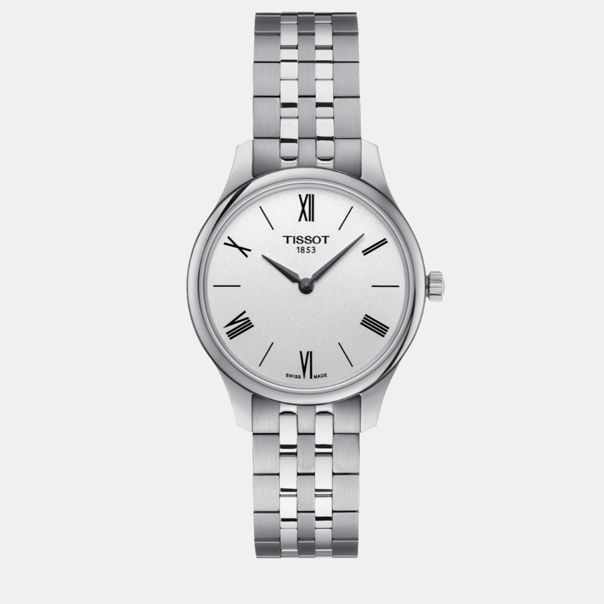 Pre-owned Tissot Silver Stainless Steel Watch 31 Mm In White