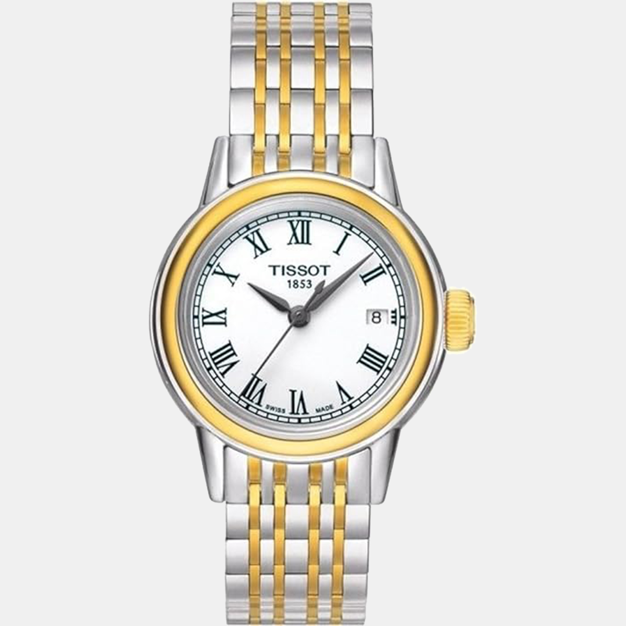 Pre-owned Tissot Twotone Stainlesssteel Watch 29.5 Mm In White