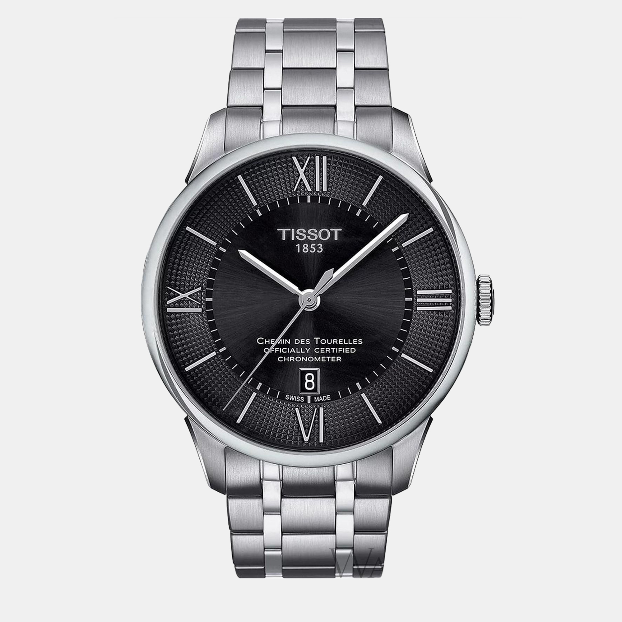 

Tissot Silver Stainless Steel Watch 42 mm, Black
