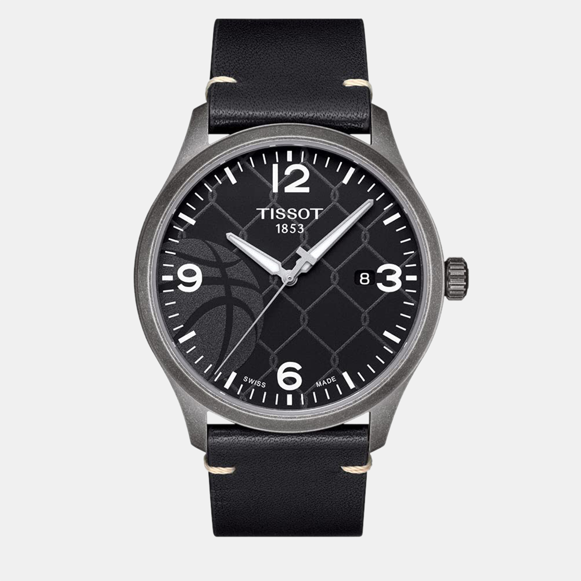 

Tissot Black Leather Watch 42 mm