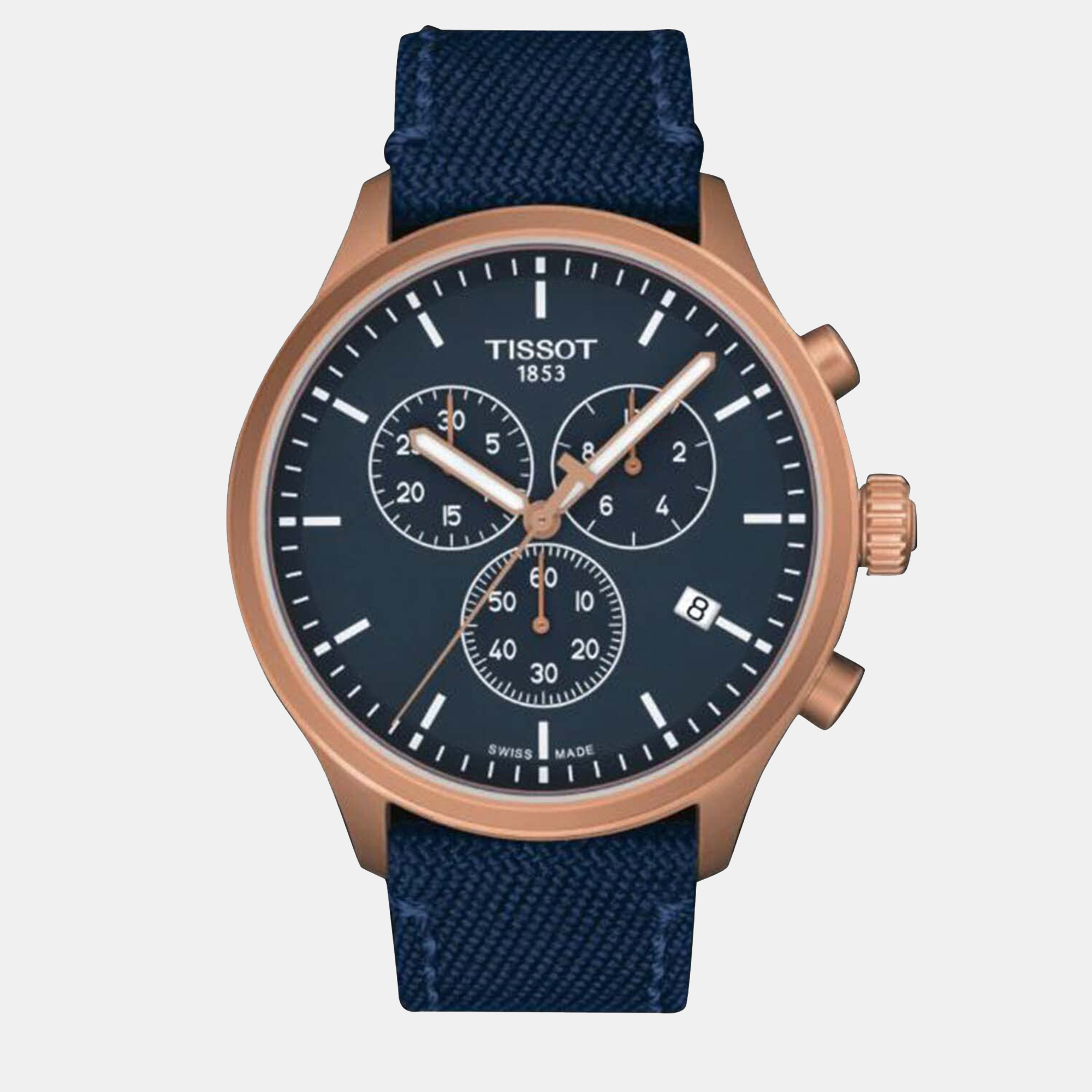 Pre-owned Tissot Blue Textile Watch 45 Mm