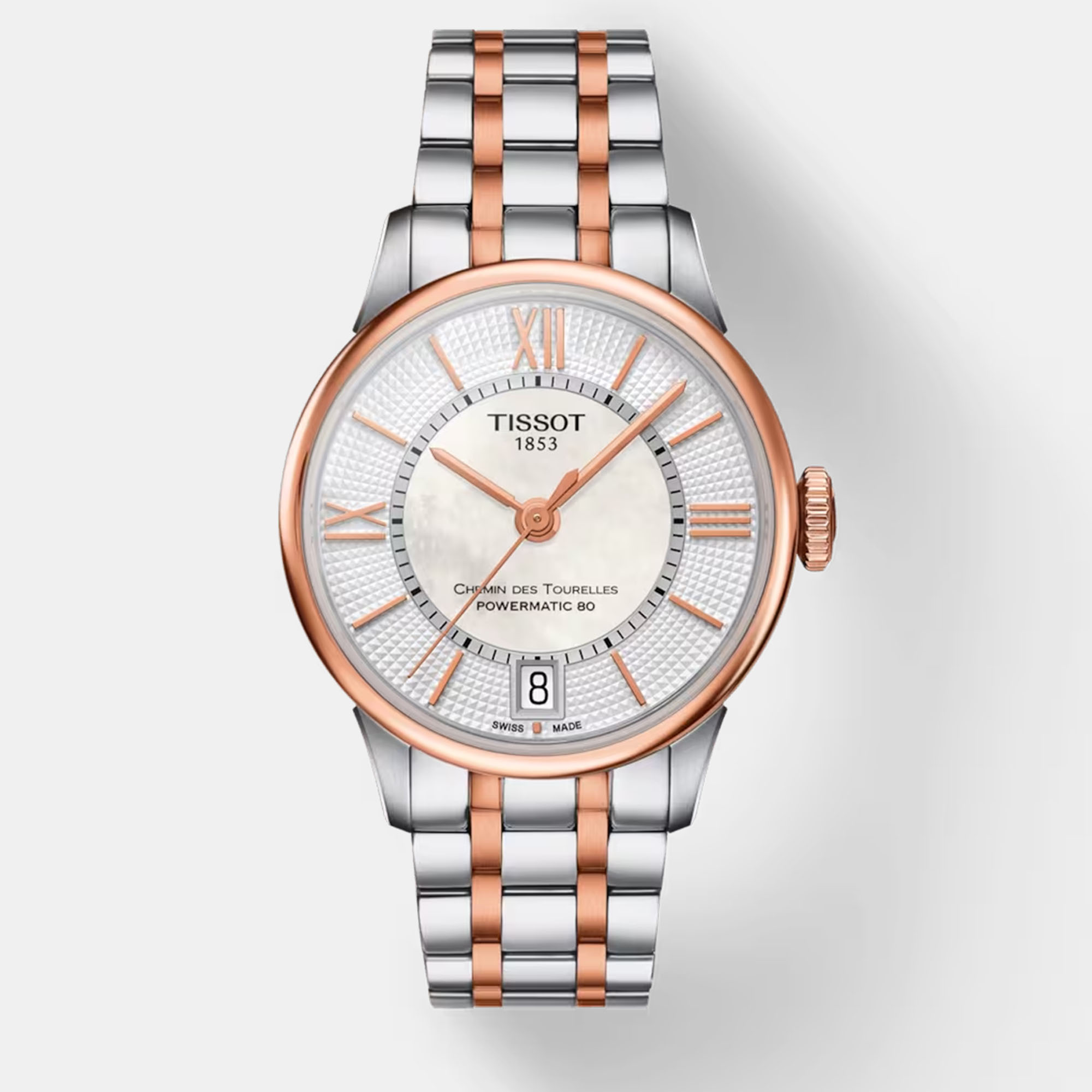 

Tissot Chemin Des Tourelles Powermatic 80 Lady T099.207.22.118.02 Rosegold stainlesssteel watch, White
