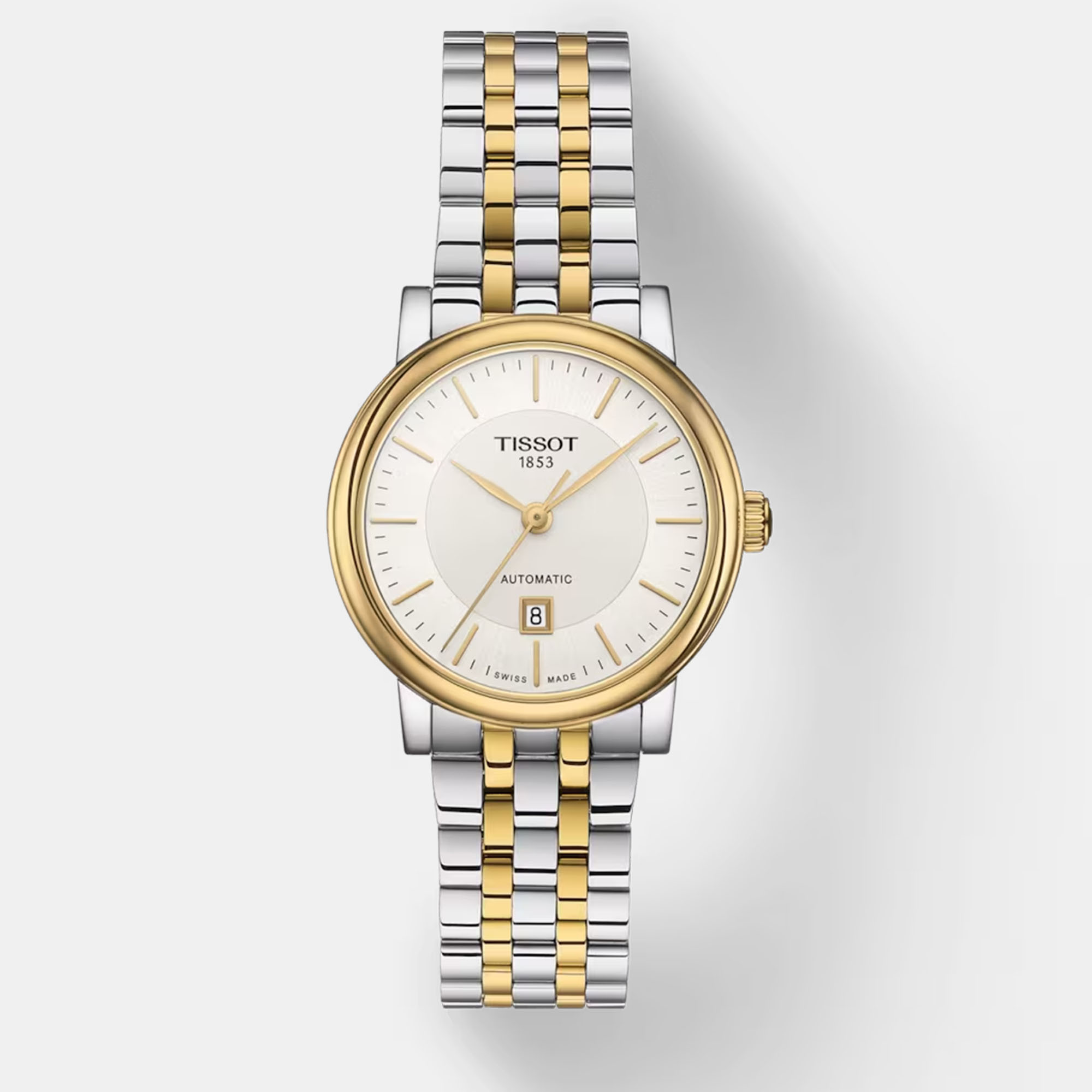 

Tissot Carson Premium Automatic Lady T122.207.22.031.00 Gold stainlesssteel watch, Silver