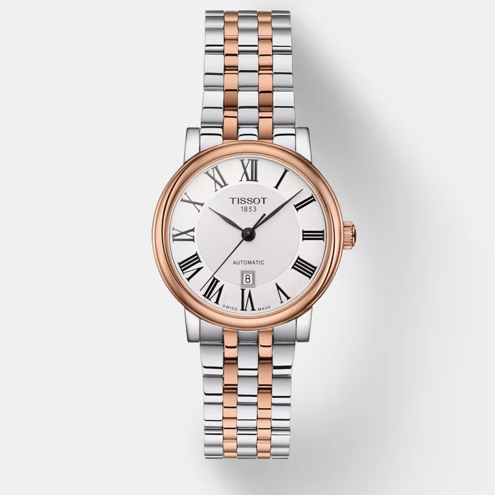 

Tissot Carson Premium Automatic Lady T122.207.22.033.00 Rosegold stainlesssteel watch, Silver