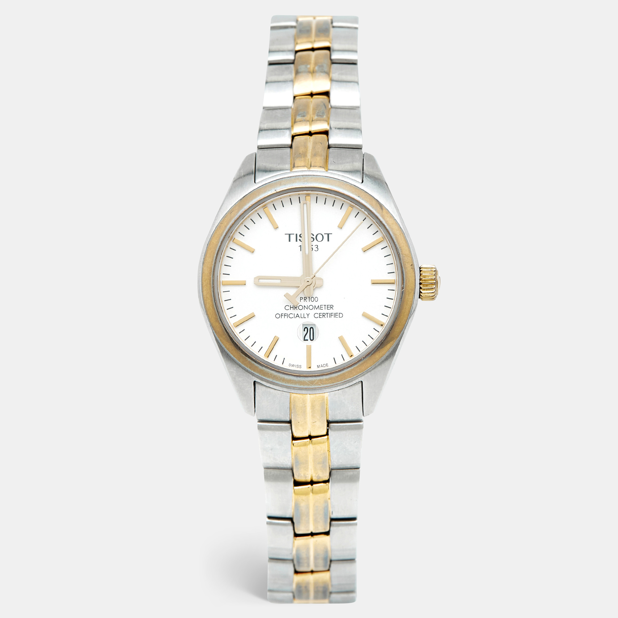 

Tissot Silver Two Tone Stainless Steel PR100 T101.251.22.031.00 Women's Wristwatch
