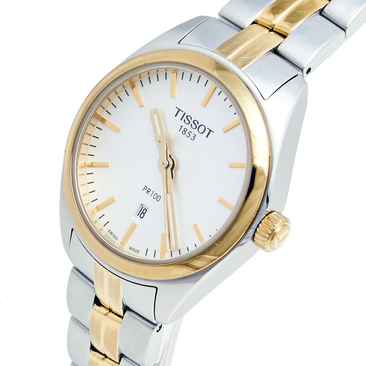 

Tissot Silver Two-Tone Stainless Steel PR100 T101.210.22.031.00 Women's Wristwatch