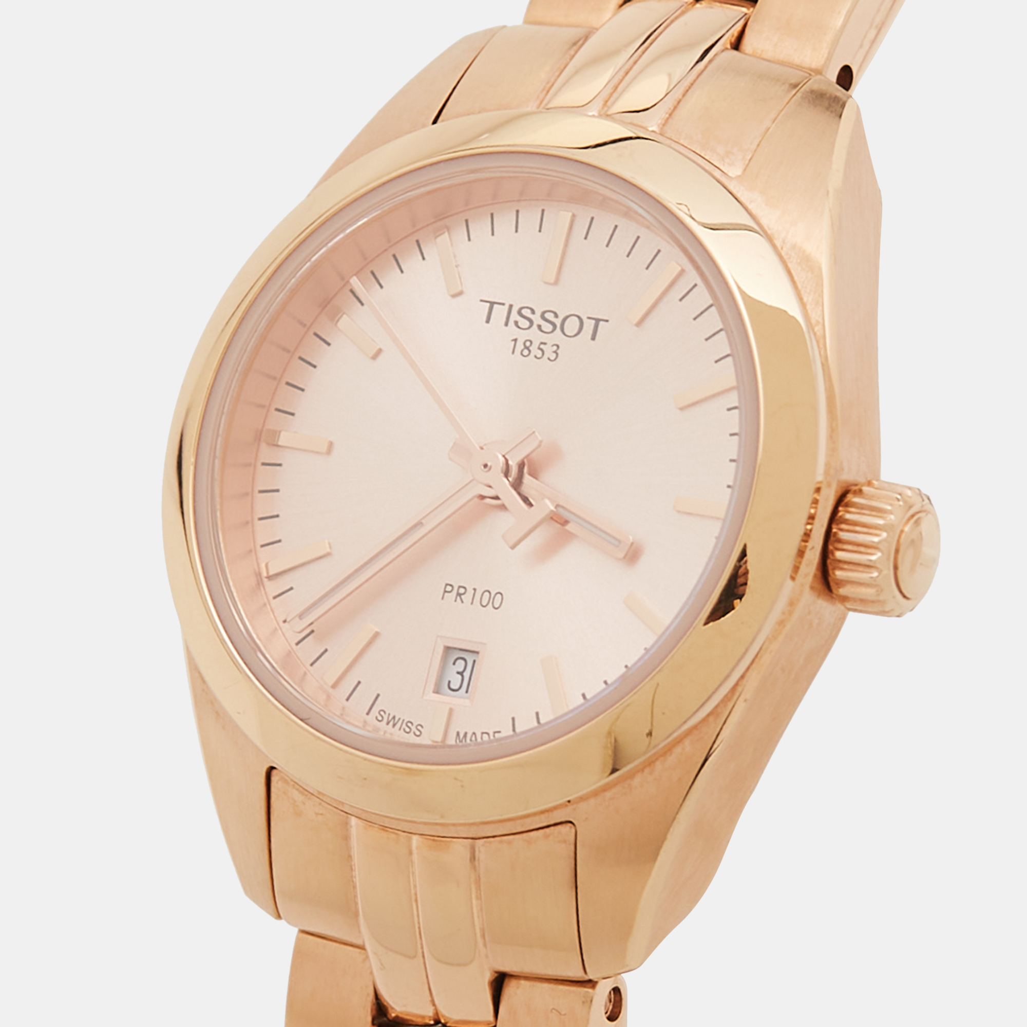 

Tissot Champagne Rose Gold Plated Stainless Steel PR100 T101.010.33.451.00 Women's Wristwatch