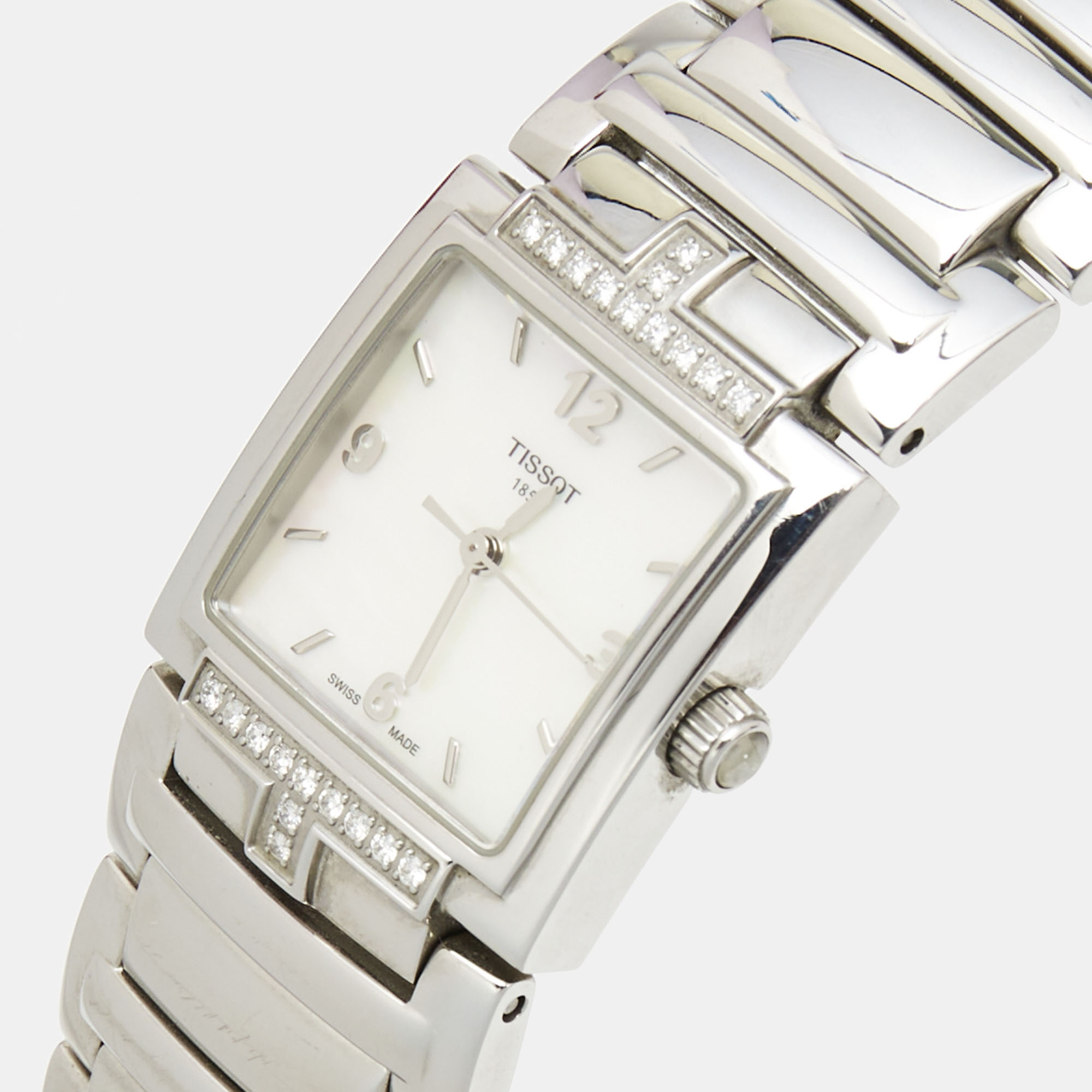 

Tissot Mother of Pearl Stainless Steel Diamond T-Evocation T051.310.61.117.00 Women's Wristwatch, White