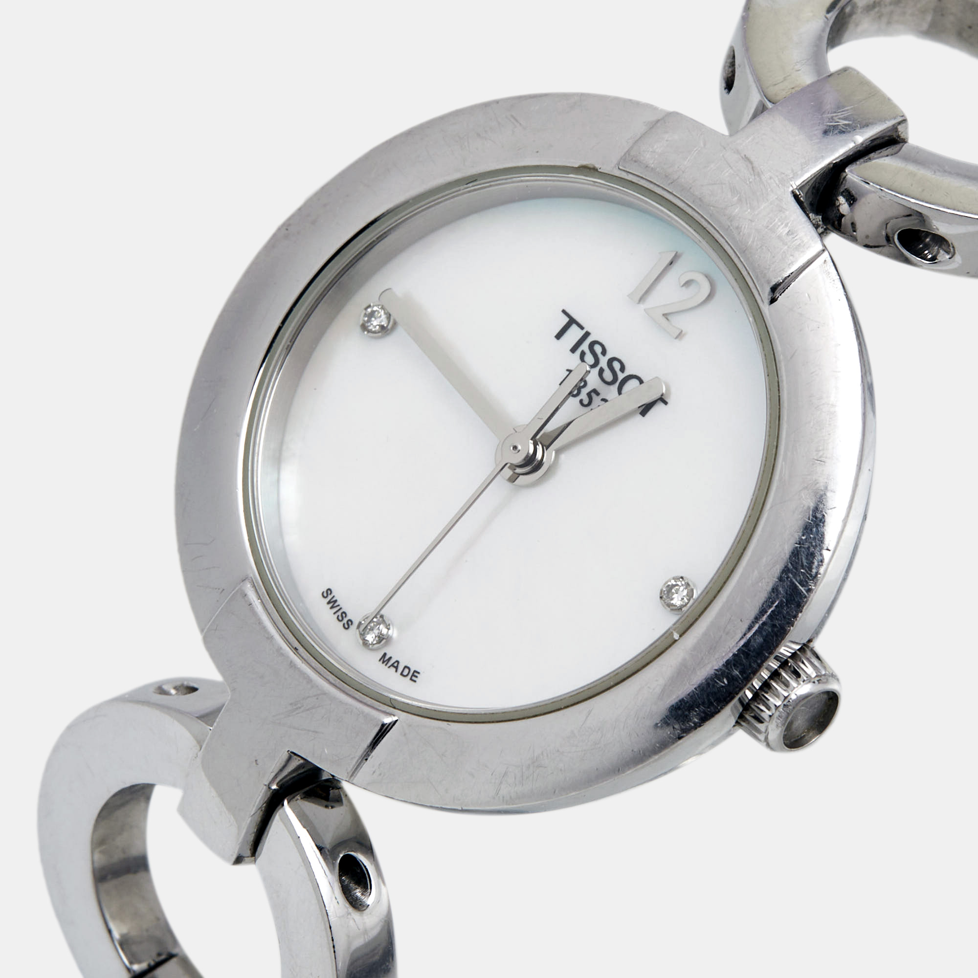 

Tissot Mother of Pearl Stainless Steel Pinky T084.210.11.116.01 Women's Wristwatch, White